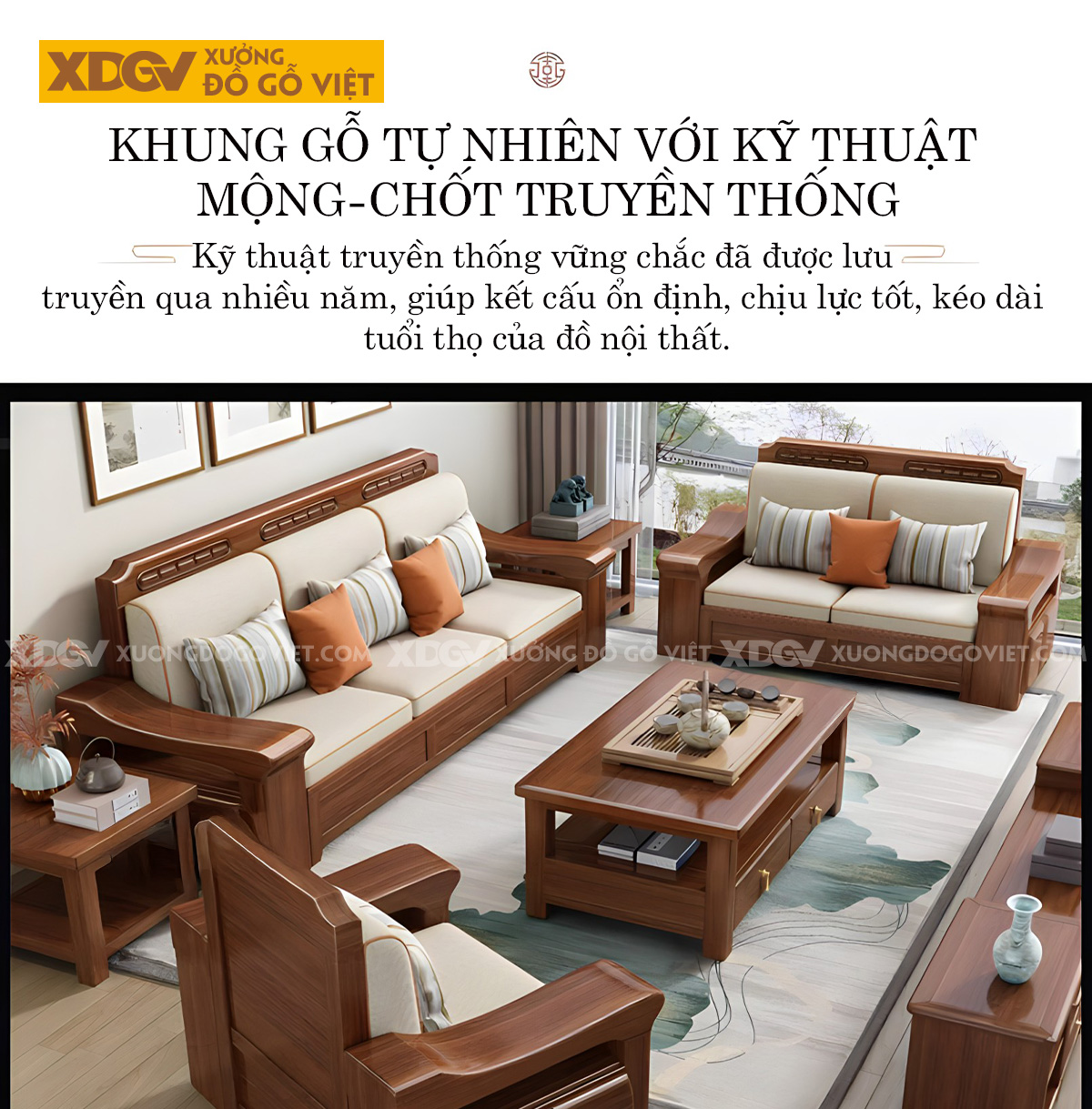 Bộ Sofa Gỗ Gõ Đỏ Hiện Đại Á Đông Tay Dày Uốn Lượn Sang Trọng