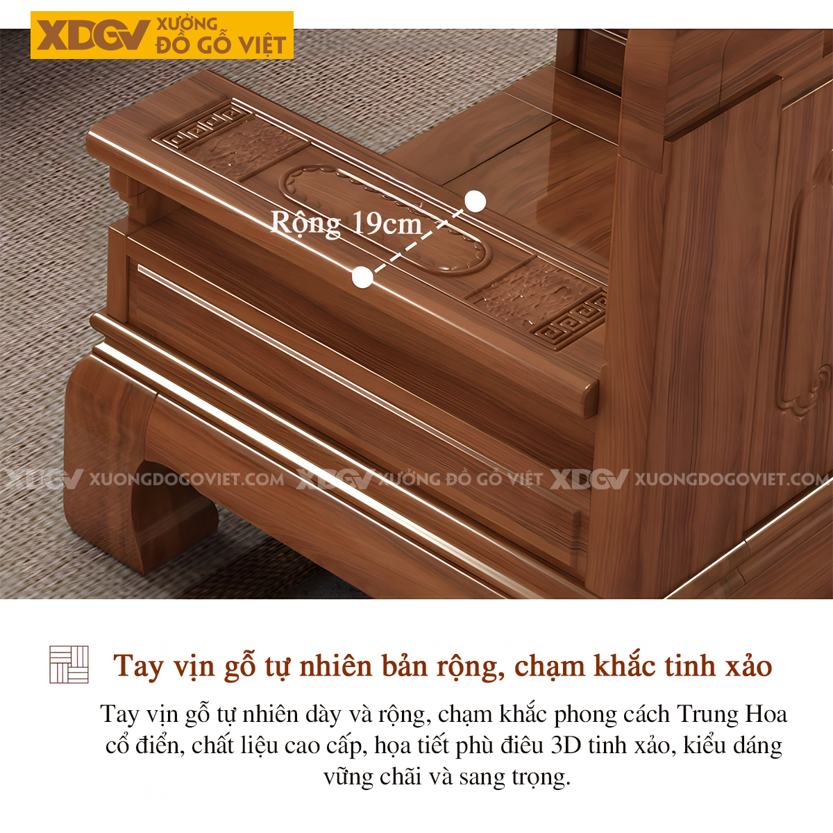 Bộ Sofa Gỗ Lim Phòng Khách Cổ Điển Á Đông Chạm Khắc Tinh Tế