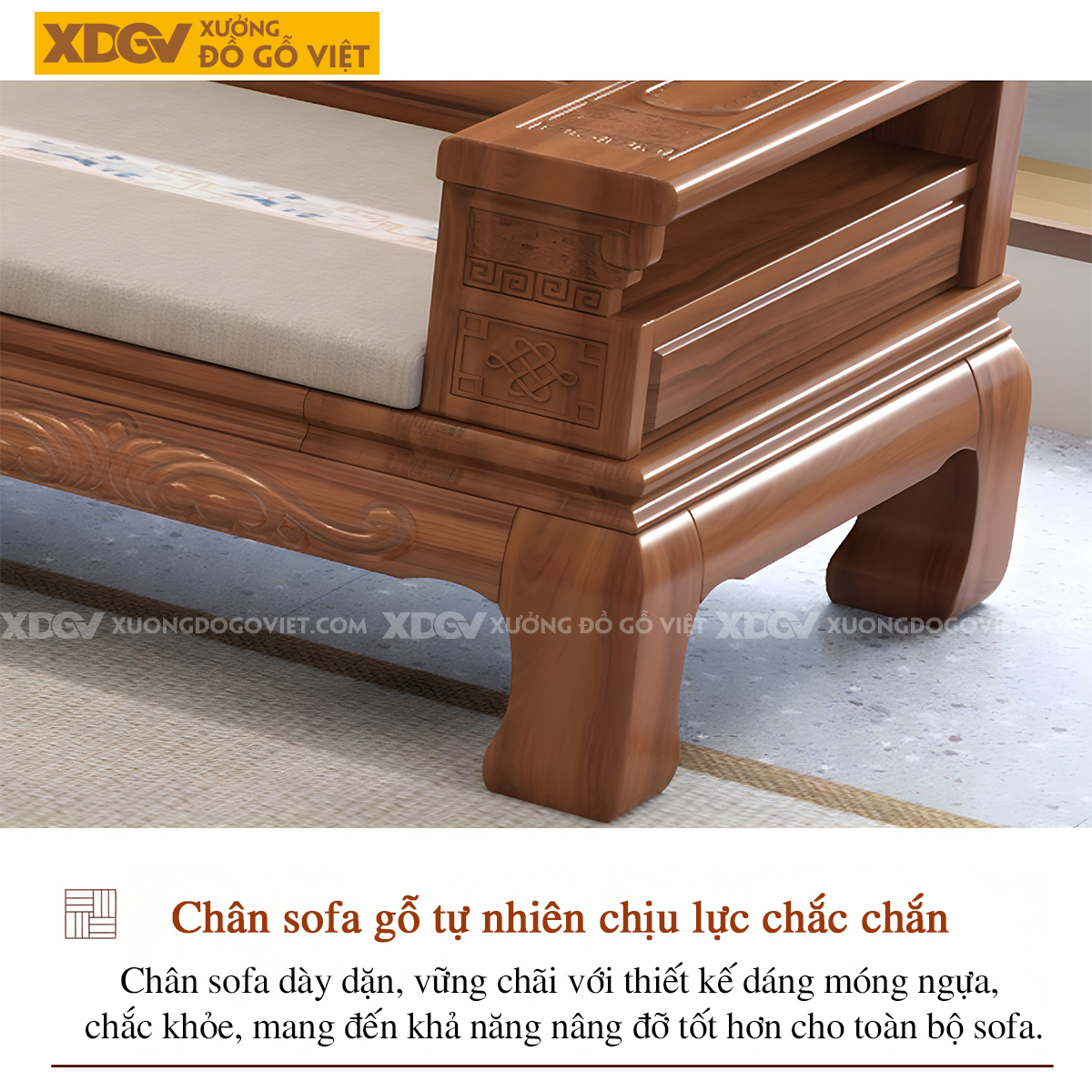 Bộ Sofa Gỗ Lim Phòng Khách Cổ Điển Á Đông Chạm Khắc Tinh Tế