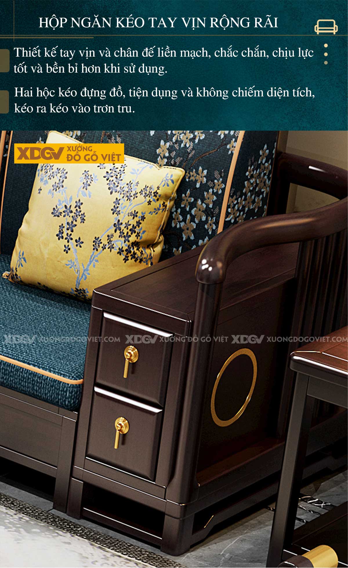 Bộ Sofa Gỗ Lim Tự Nhiên Á Đông Đương Đại Sang Trọng Bề Thế