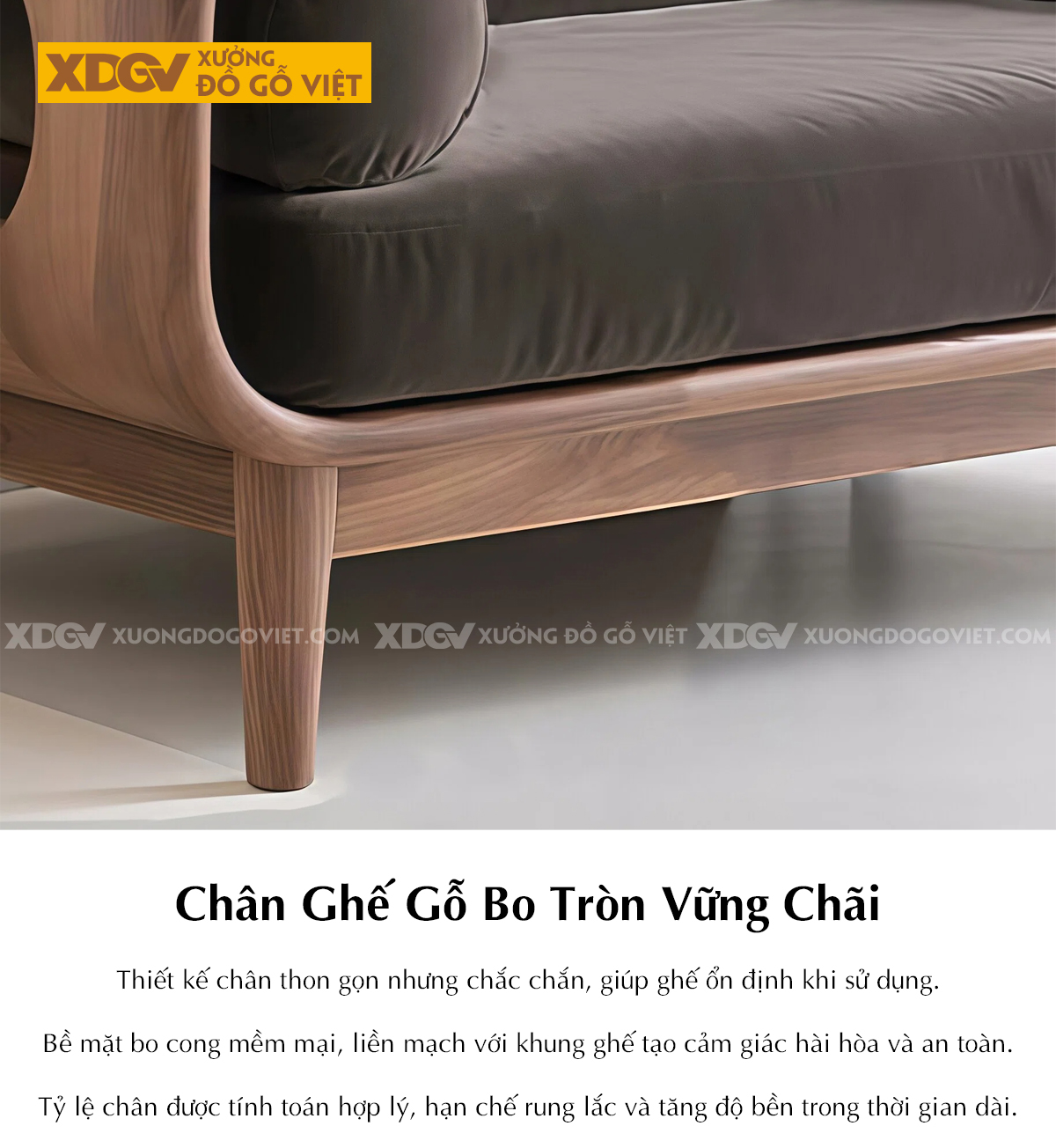 Bộ Sofa Gỗ Óc Chó Sang Trọng Thiết Kế Dáng Thuyền Độc Đáo