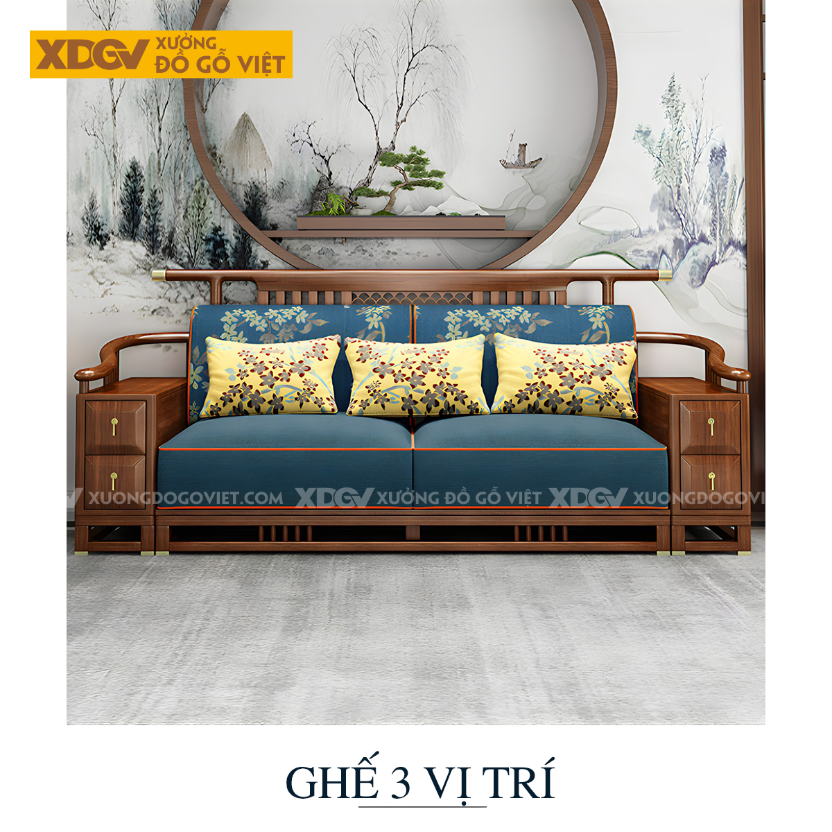 Bộ Sofa Phòng Khách Gỗ Lim Trung Hoa Bọc Nệm Dày Sang Trọng