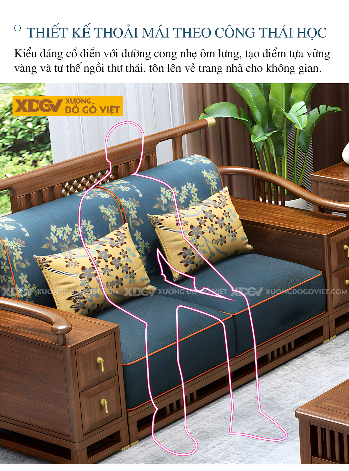 Bộ Sofa Phòng Khách Gỗ Lim Trung Hoa Bọc Nệm Dày Sang Trọng