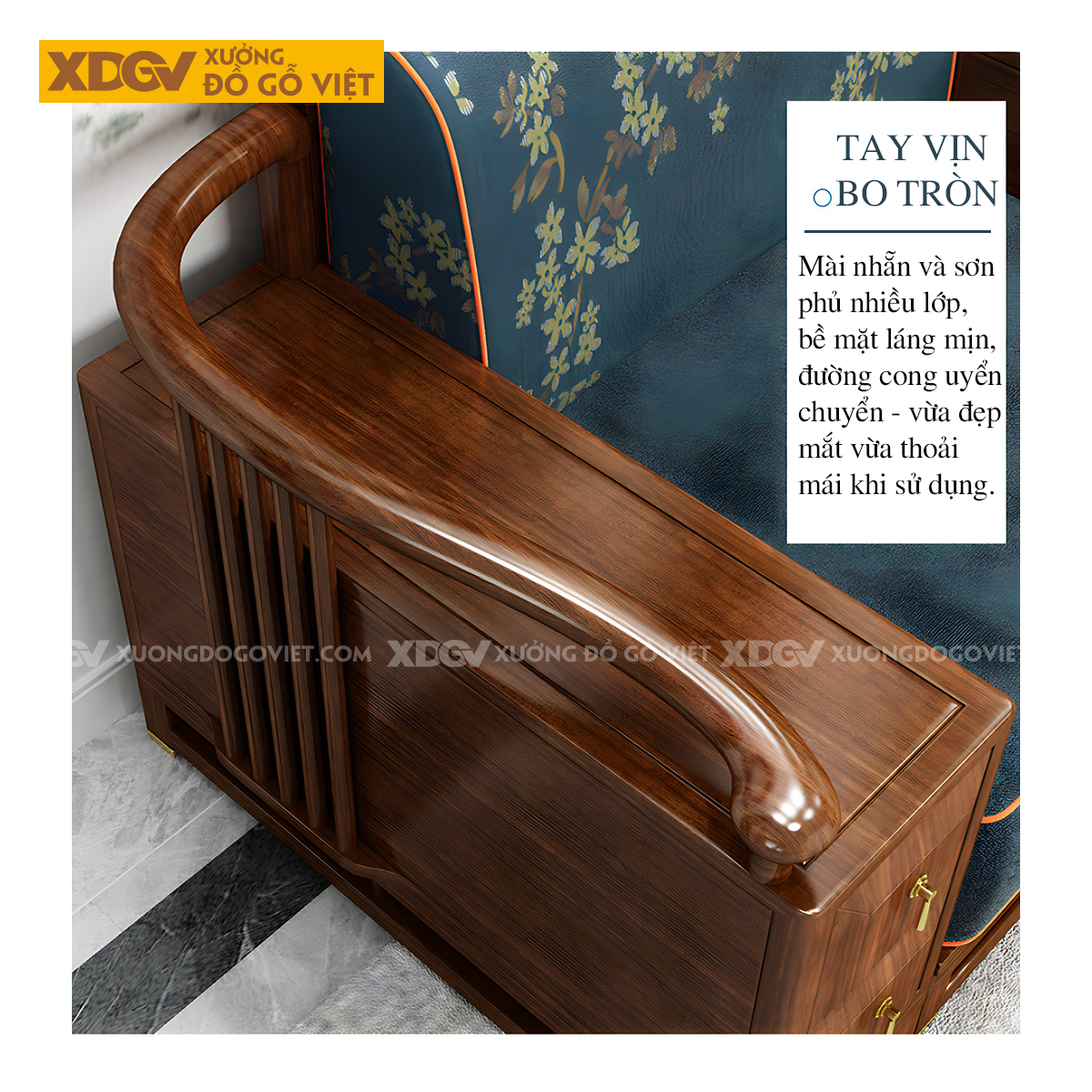 Bộ Sofa Phòng Khách Gỗ Lim Trung Hoa Bọc Nệm Dày Sang Trọng