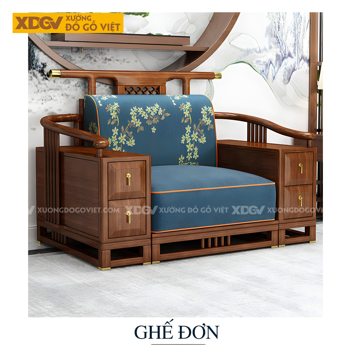 Bộ Sofa Phòng Khách Gỗ Lim Trung Hoa Bọc Nệm Dày Sang Trọng