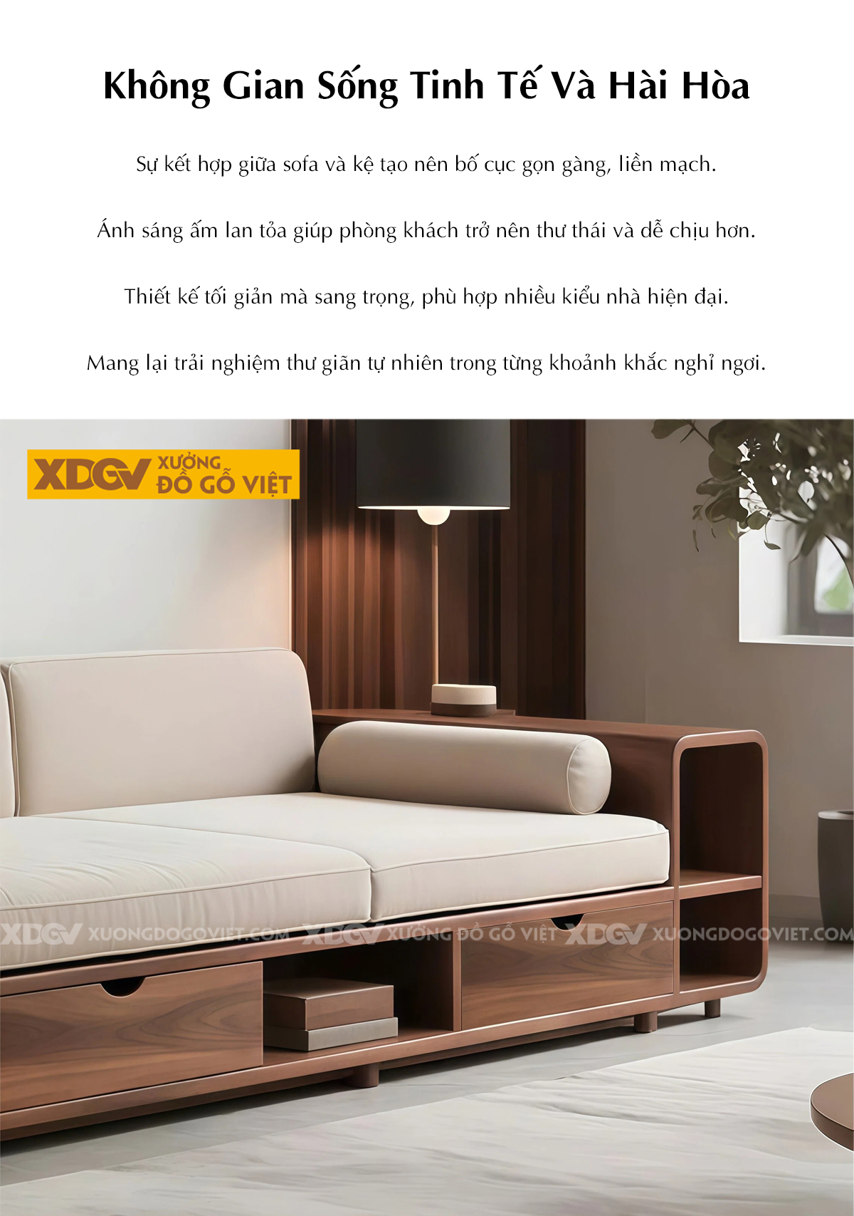 Bộ Sofa Phòng Khách Gỗ Óc Chó Tay Vịn Bản Lớn Dạng Hộp Vuông