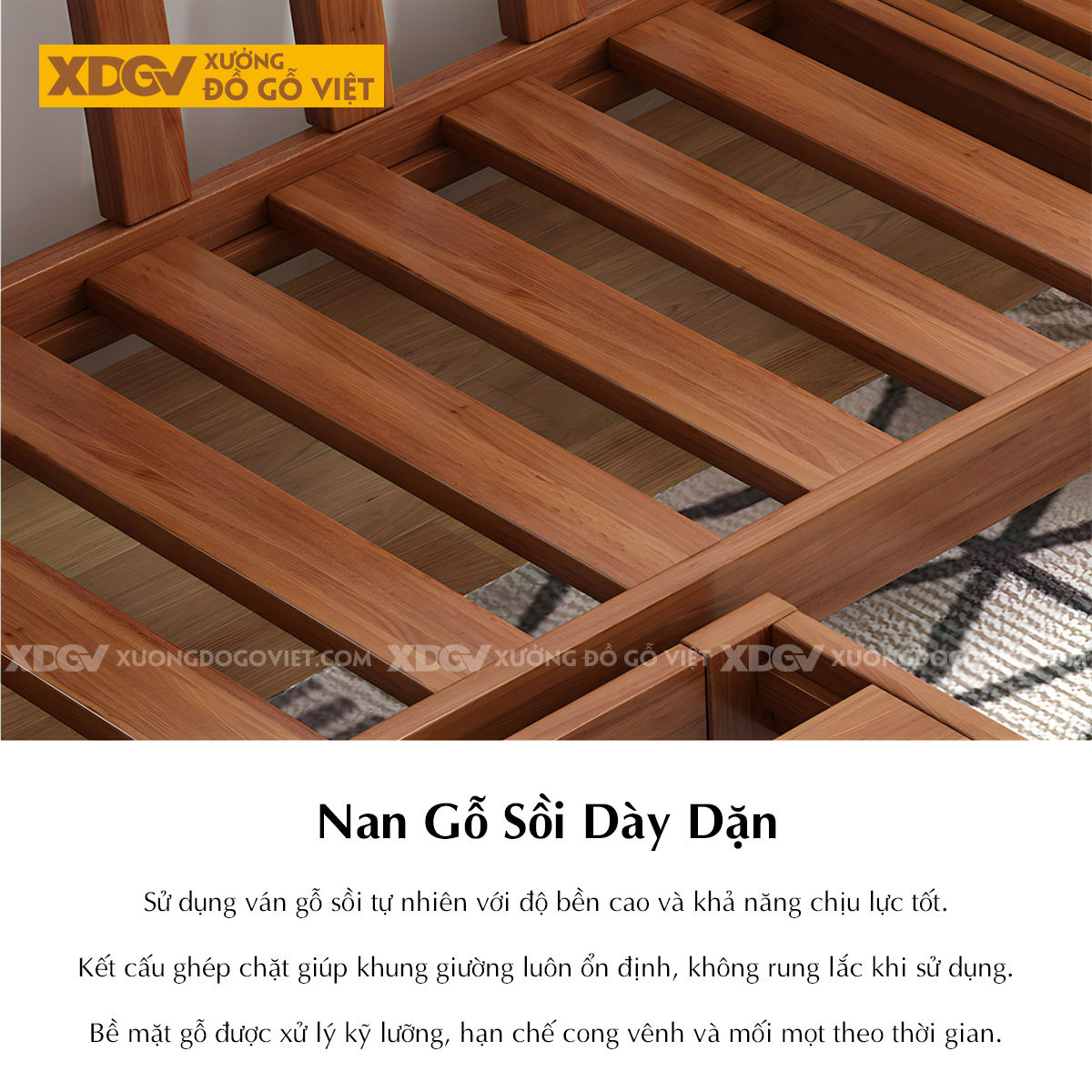 Bộ Sofa Phòng Khách Gỗ Sồi Bọc Nệm Tối Giản Tựa Nan Mới