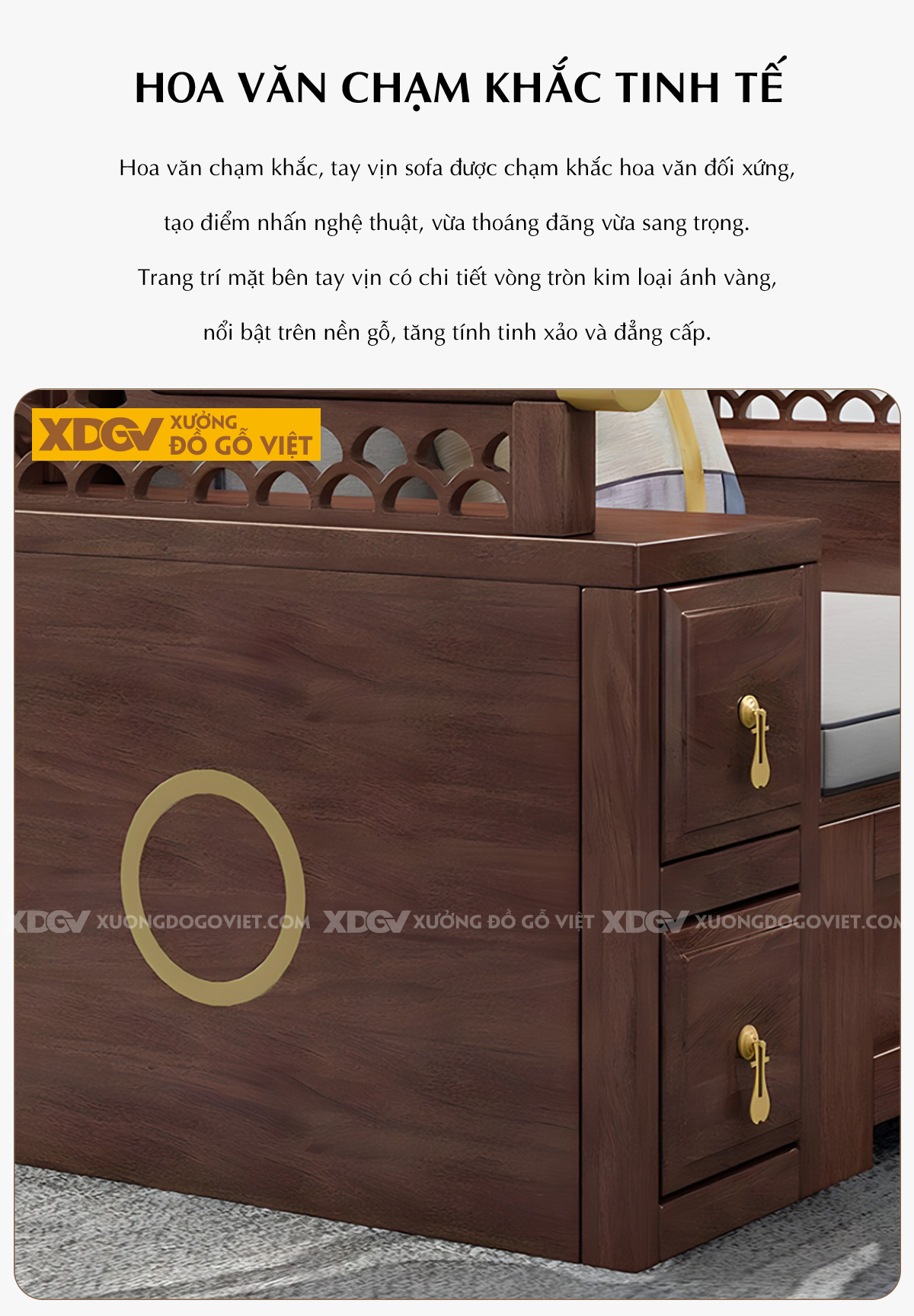 Bộ Sofa Phòng Khách Óc Chó Tân Trung Hoa Cổ Điển Sang Trọng