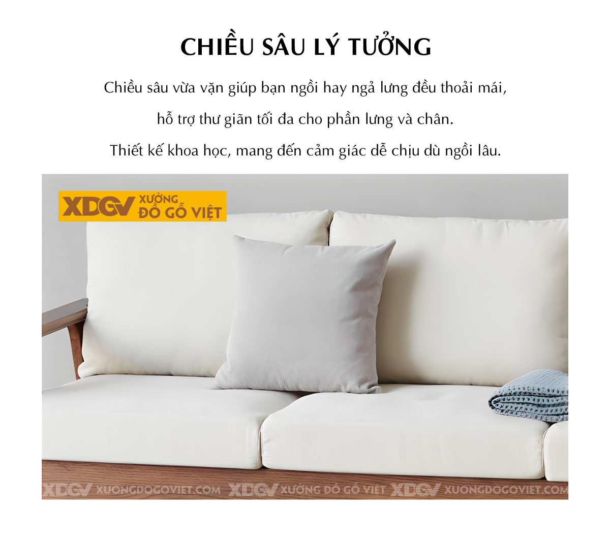 Ghế Sofa 1 Văng Gỗ Sồi Hiện Đại Khung Nhỏ Bo Góc Tinh Tế