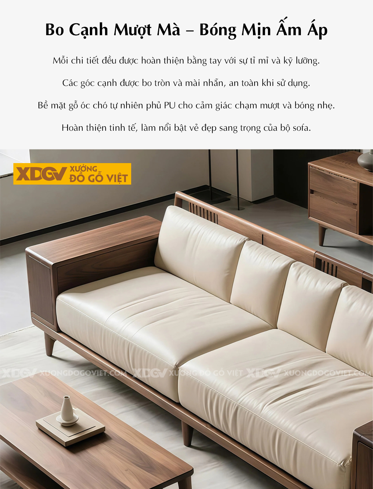Ghế Sofa Gỗ Óc Chó Sang Trọng Thiết Kế Dáng Thuyền Độc Đáo