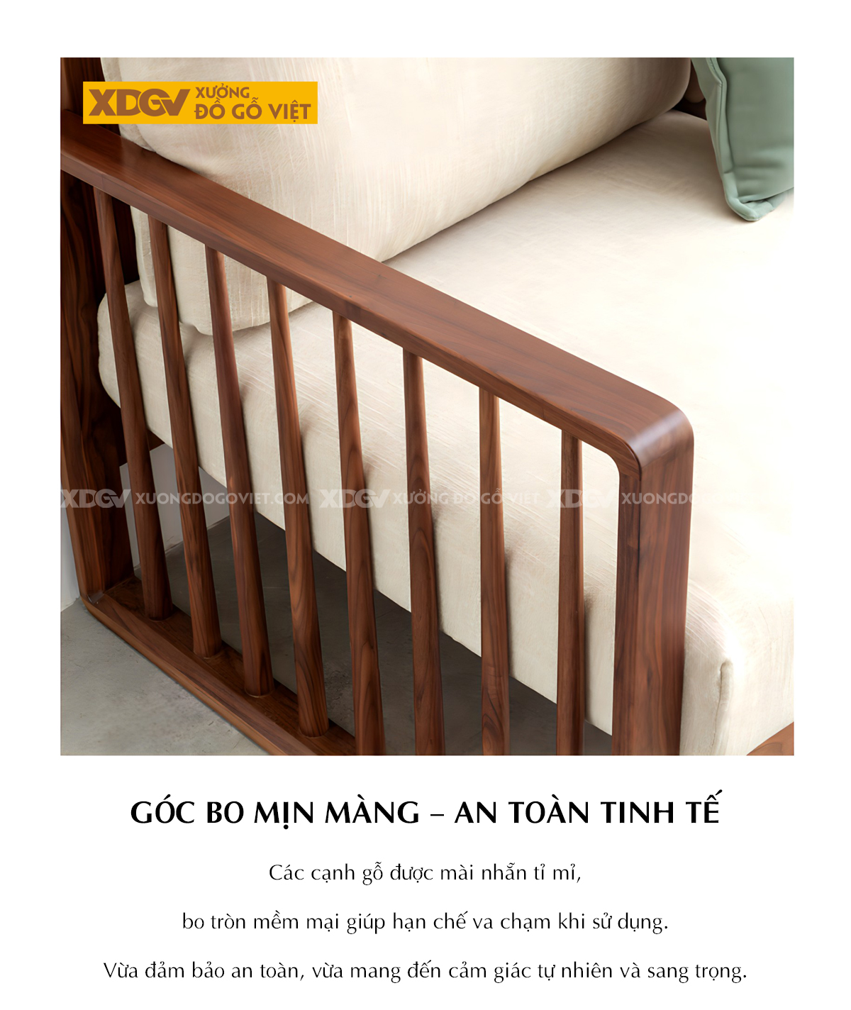 Ghế Sofa Gỗ Sồi Góc L Á Đông Thanh Nan Tiện Tròn Thanh Lịch