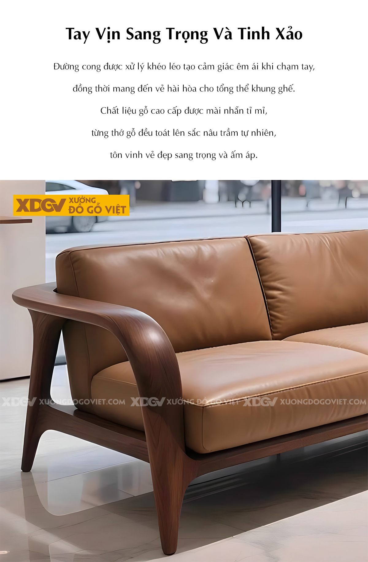 Ghế Sofa Gỗ Sồi Mỹ Japandi Ghép Nối Uốn Cong Nghệ Thuật