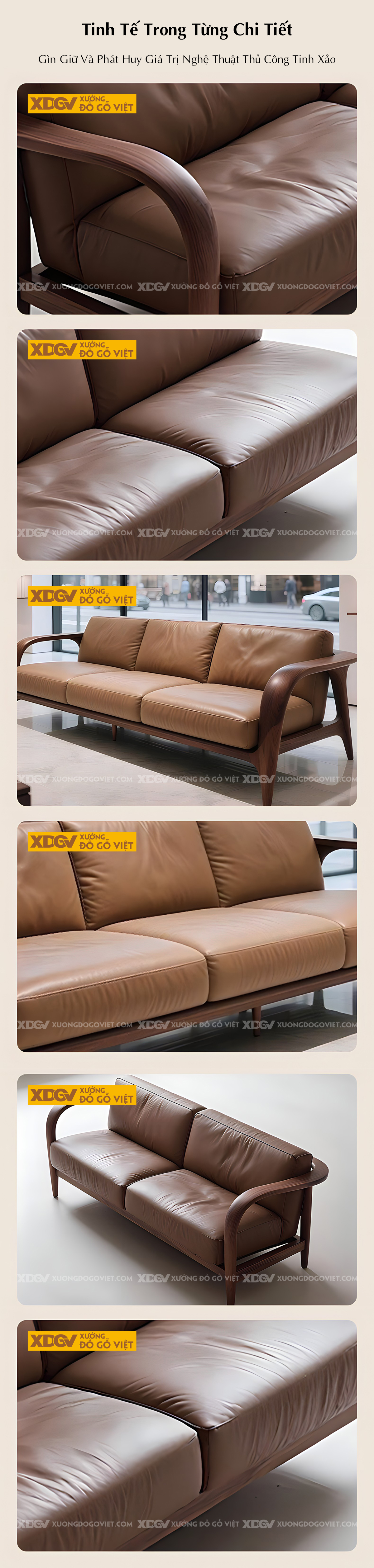 Ghế Sofa Gỗ Sồi Mỹ Japandi Ghép Nối Uốn Cong Nghệ Thuật