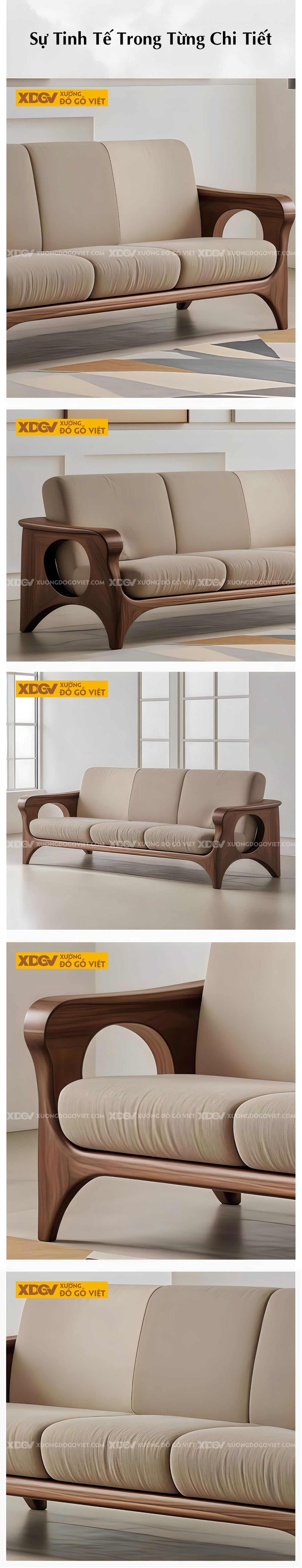 Ghế Sofa Sồi Mỹ Khung Ghép Liền Mạch Mềm Mại Sang Trọng