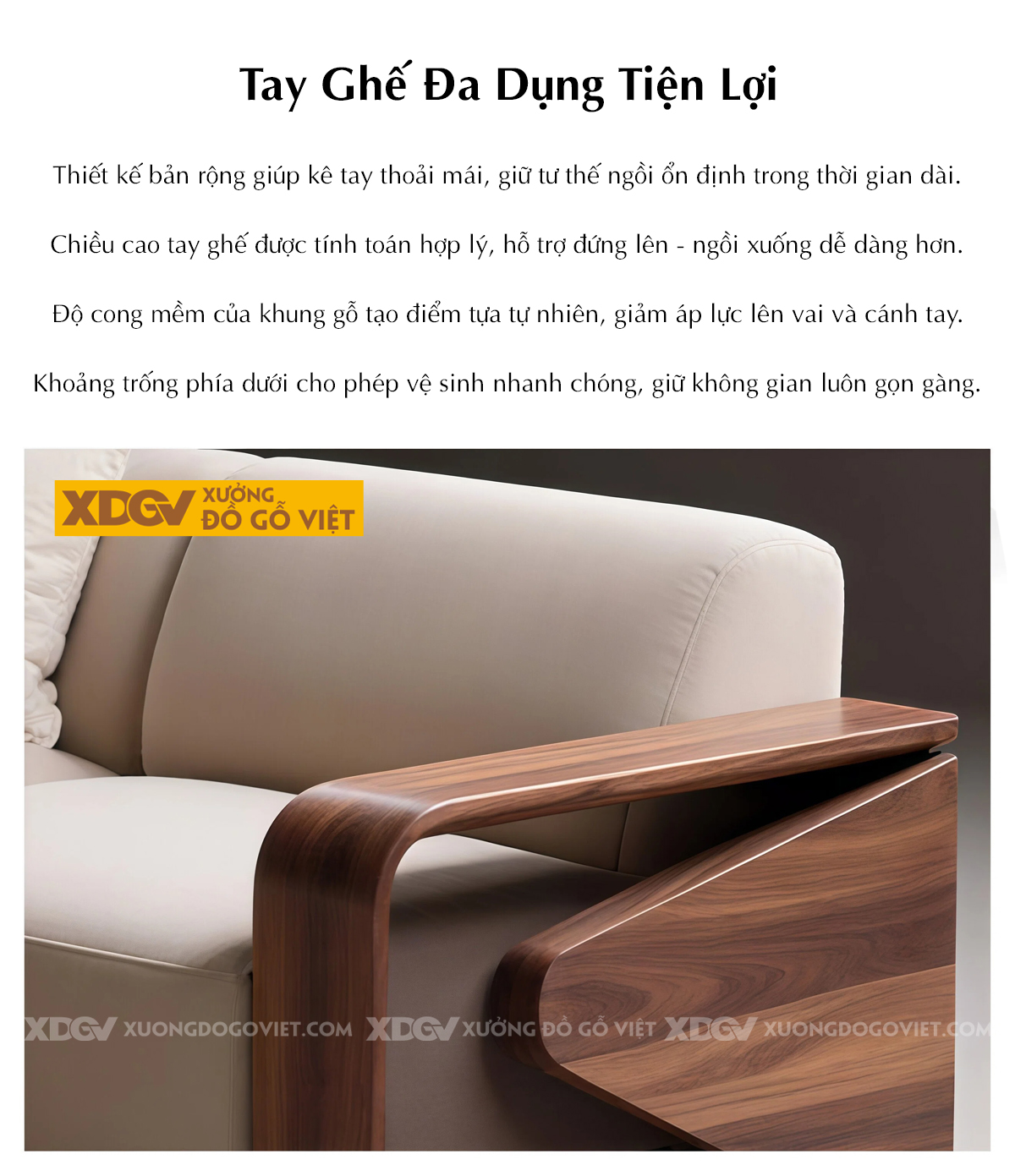 Ghế Sofa Văng Óc Chó Chân Quỳ Ốp Hông Tam Giác Sang Trọng