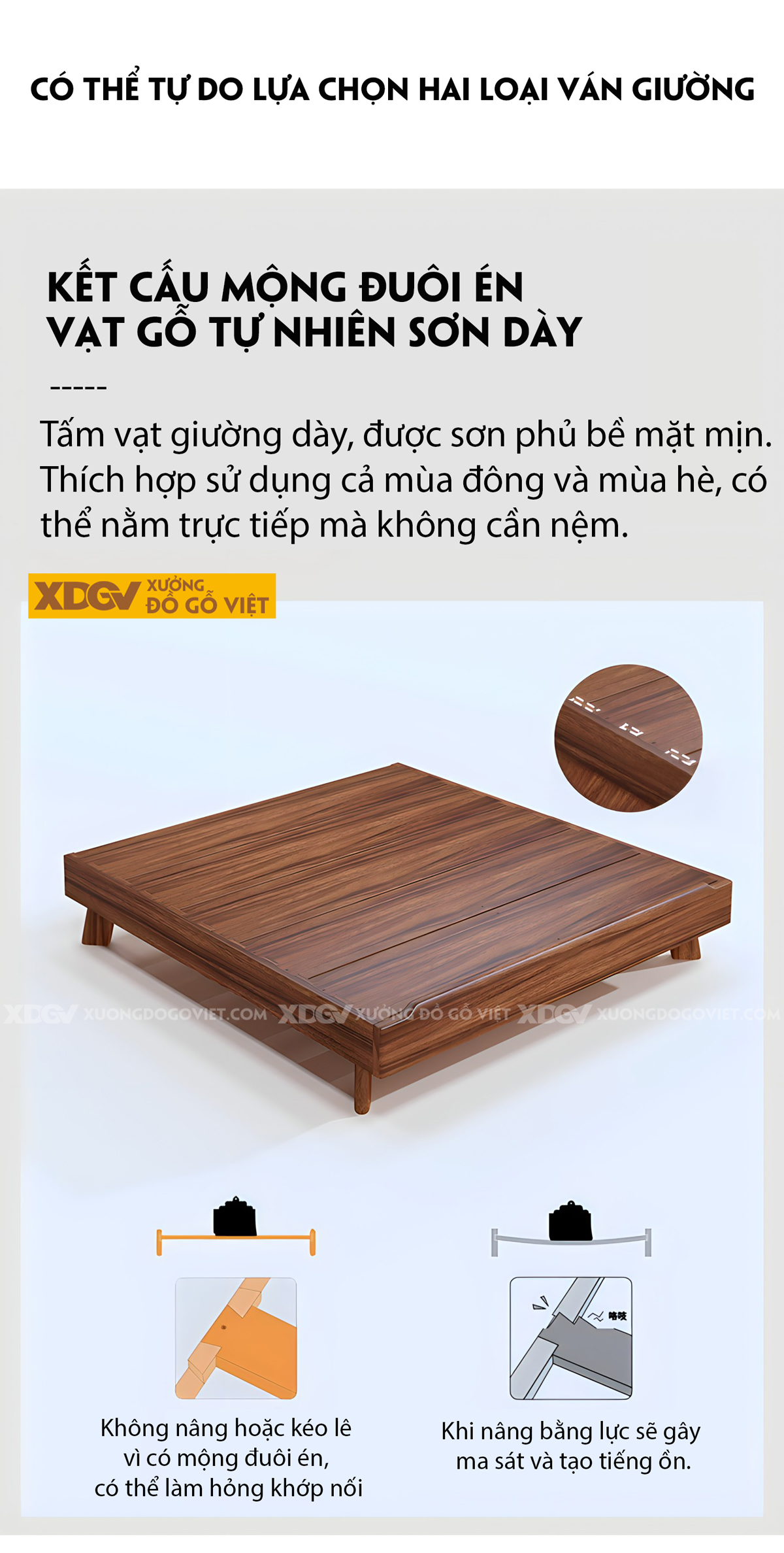 Giường Gỗ Lim Không Đầu Tối Giản Chân Cao Vân Tự Nhiên Đẹp