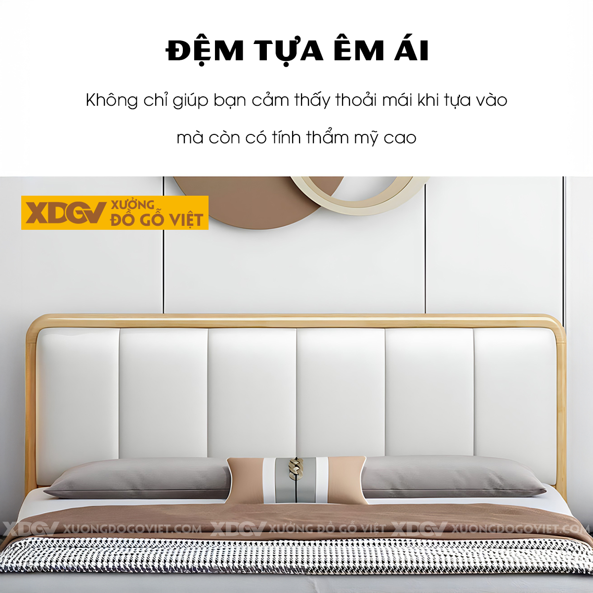 Giường Ngủ Gỗ Cao Su Hiện Đại Đầu Panel Trơn (Hoặc Bọc Nệm)