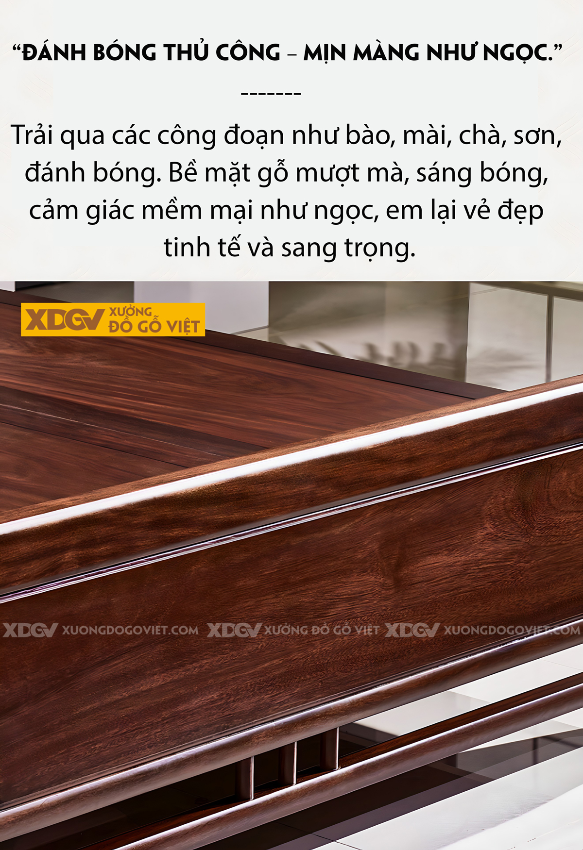 Giường Ngủ Gỗ Lim Hiện Đại Á Đông Đầu Khung Pano Viền Cong