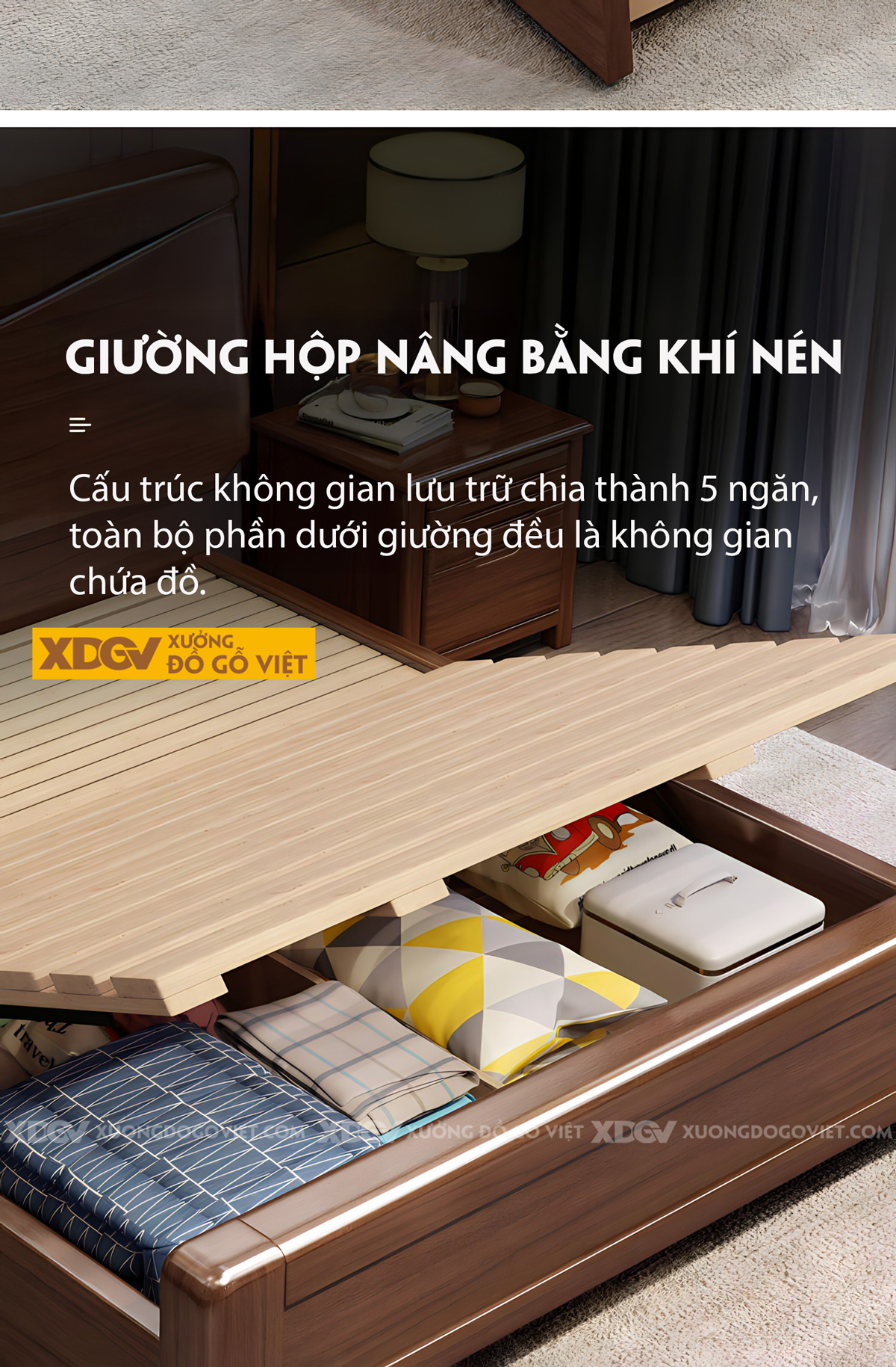 Giường Ngủ Gỗ Lim Hiện Đại Đầu Kẻ Chỉ Chữ V Rãnh Dọc Giữa