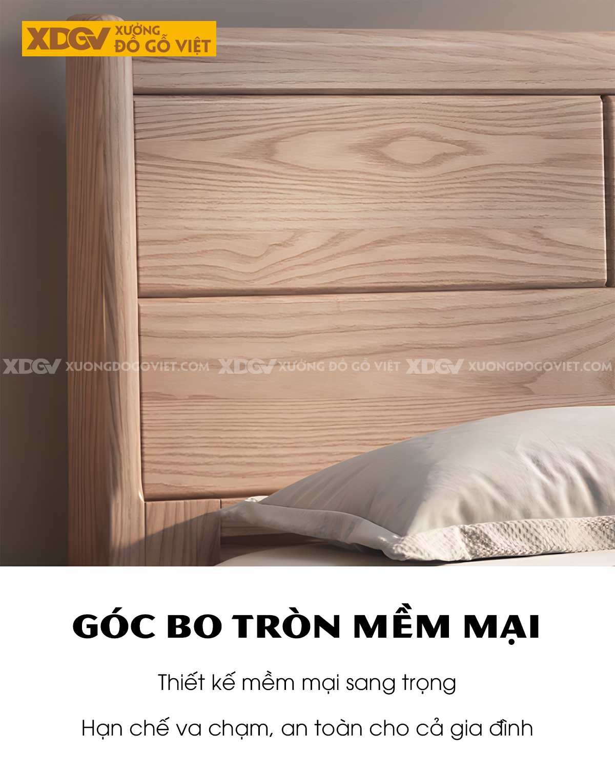 Giường Ngủ Gỗ Sồi Hiện Đại Japandi Mộc Mạc Đa Dạng Thiết Kế