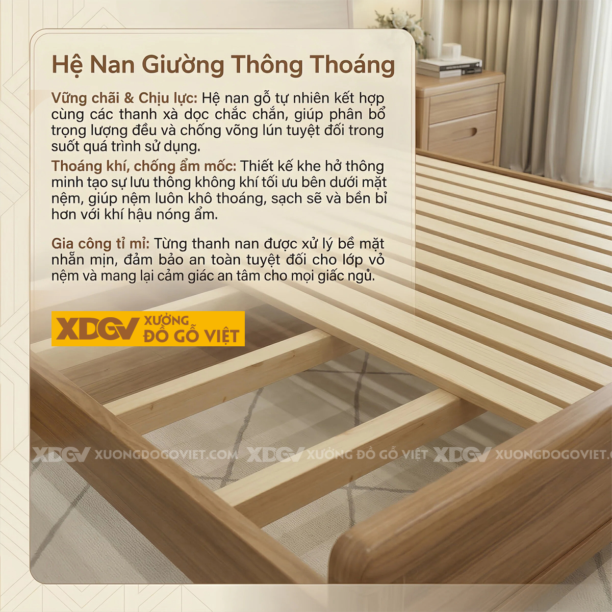 Giường Ngủ Gỗ Sồi Mỹ Thiết Kế Bo Góc Mềm Mại Kèm Kệ Lưu Trữ