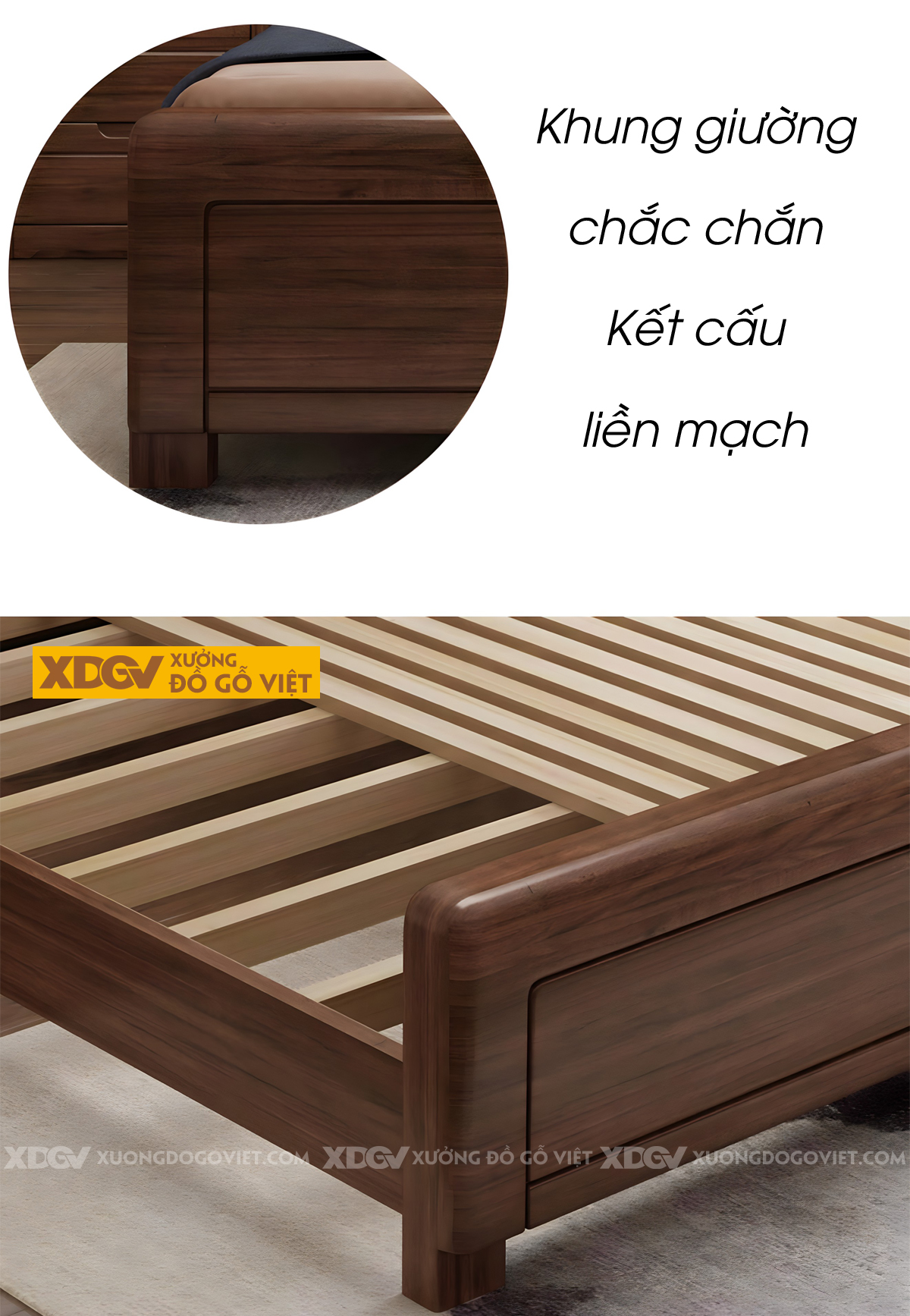 Giường Ngủ Gỗ Sồi Tự Nhiên Kẻ Rãnh Họa Tiết Nghệ Thuật