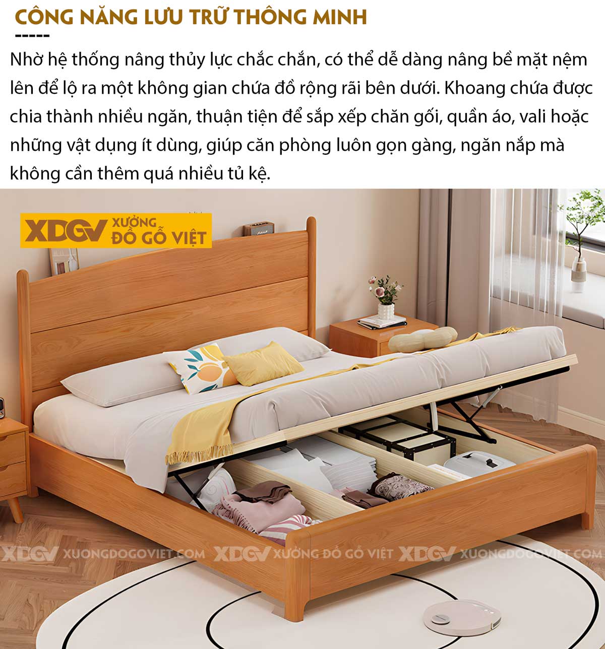 Giường Ngủ Gỗ Veneer Gõ Đỏ Chân Trụ Đầu Ghép Tấm Có Kệ Sau