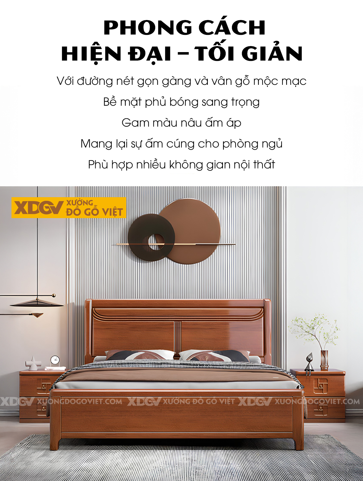 Giường Ngủ Gỗ Xoan Đào Đầu Kẻ Rãnh Khắc Chìm Nghệ Thuật