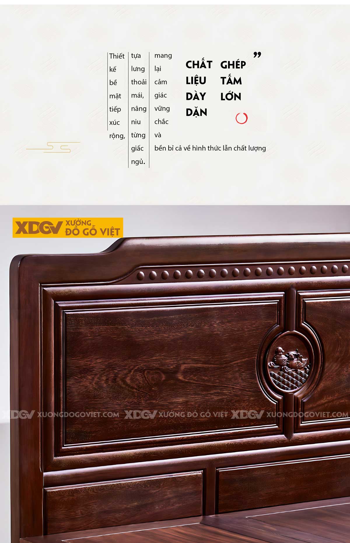 Giường Ngủ Lim Tân Cổ Điển Đầu Chạm Khắc Họa Tiết Nghệ Thuật