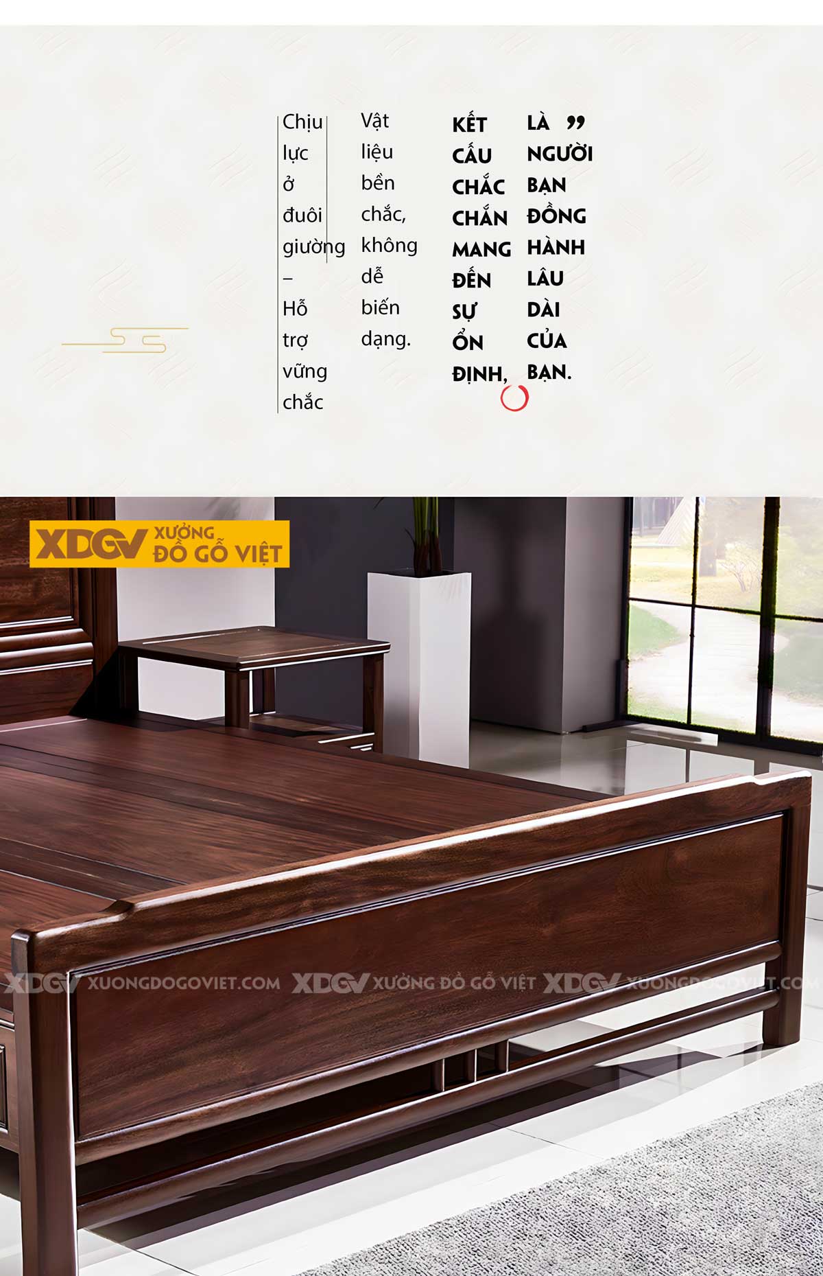 Giường Ngủ Lim Tân Cổ Điển Đầu Chạm Khắc Họa Tiết Nghệ Thuật