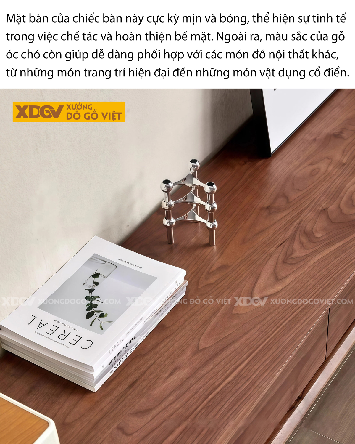 Kệ Để Tivi Gỗ Óc Chó Bo Cong Mềm Mại Dạng Sát Sàn Sang Trọng