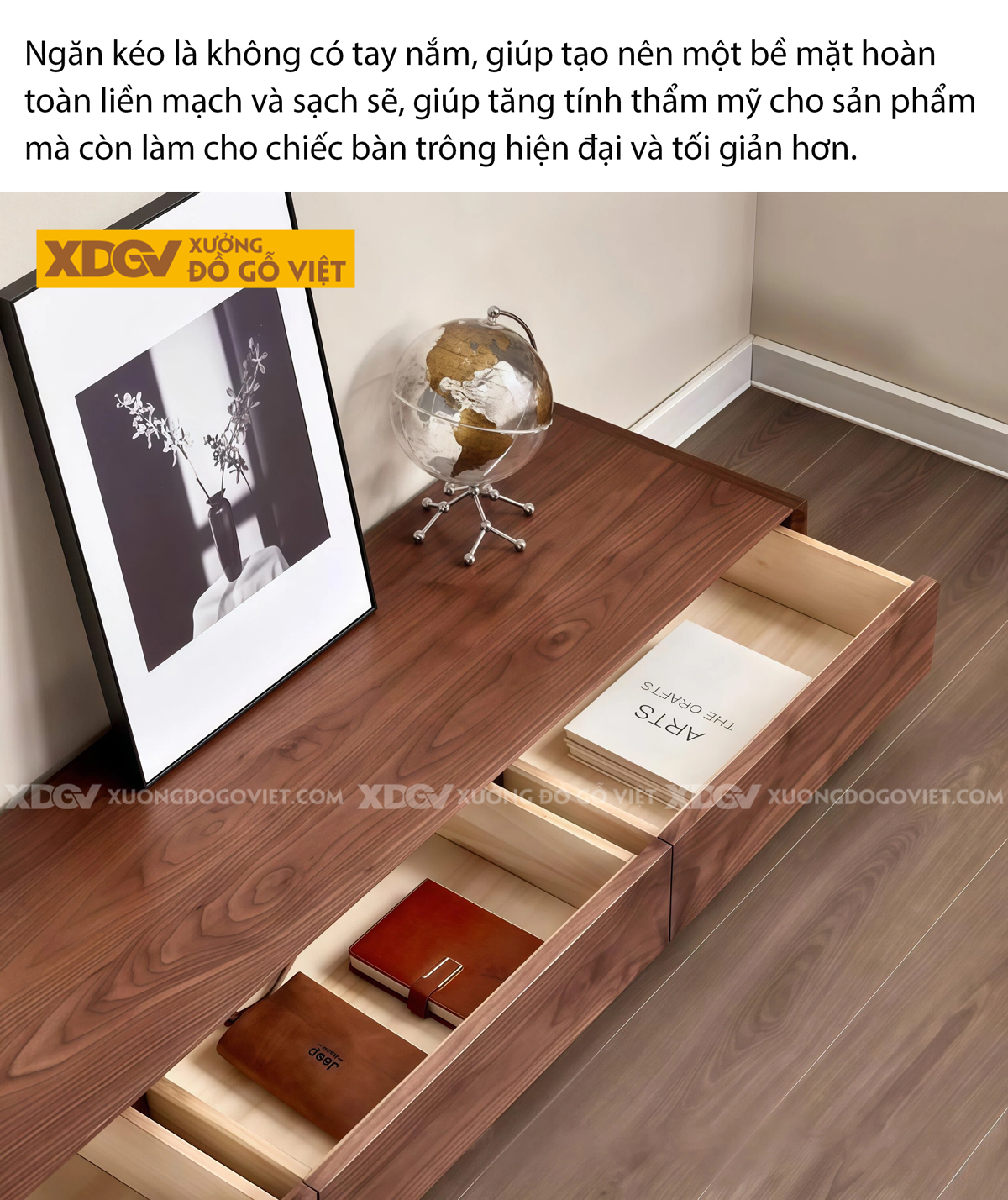 Kệ Để Tivi Gỗ Óc Chó Bo Cong Mềm Mại Dạng Sát Sàn Sang Trọng