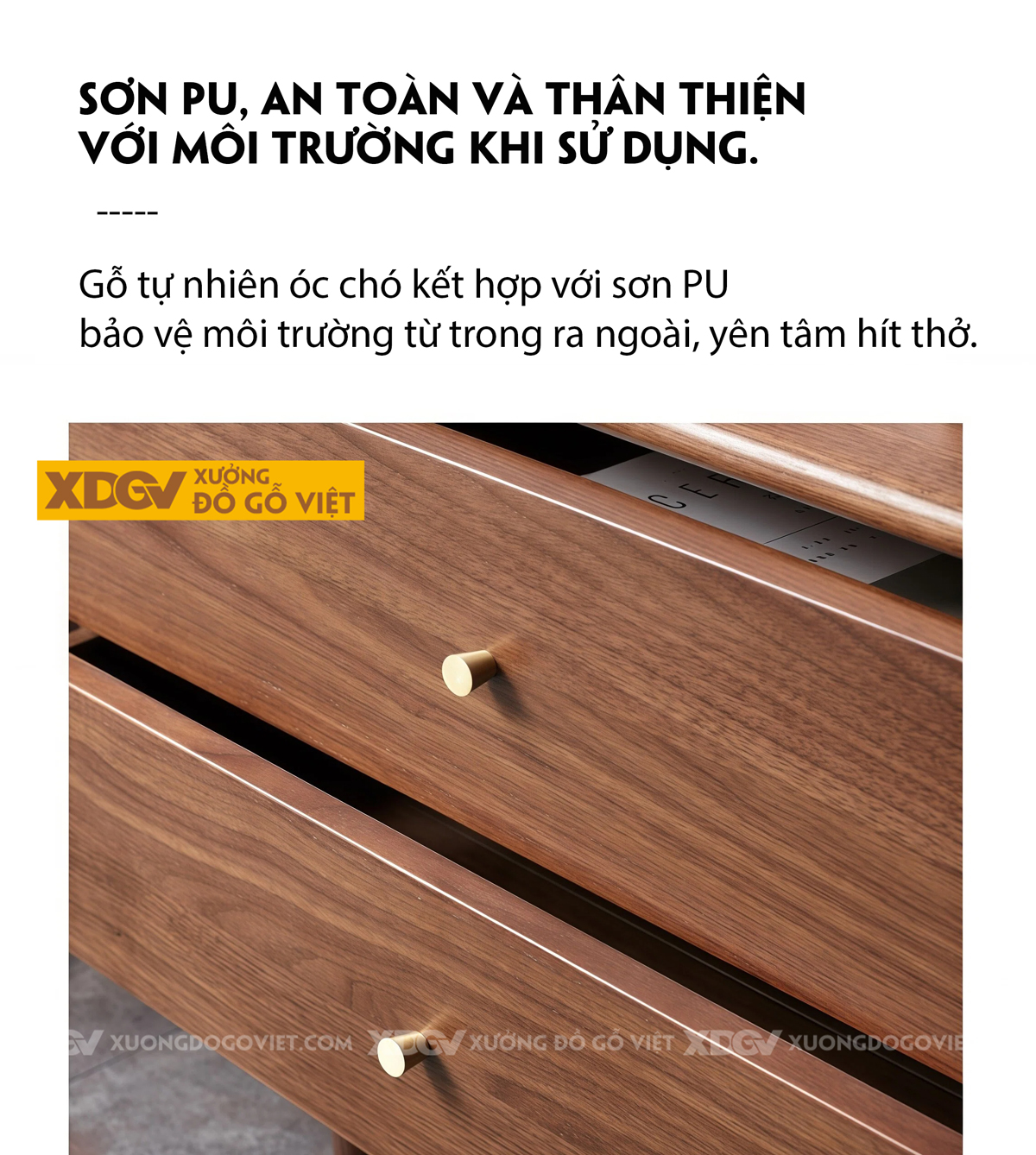 Kệ Để Tivi Gỗ Óc Chó Chân Cao Hiện Đại Ngăn Kéo Trung Tâm