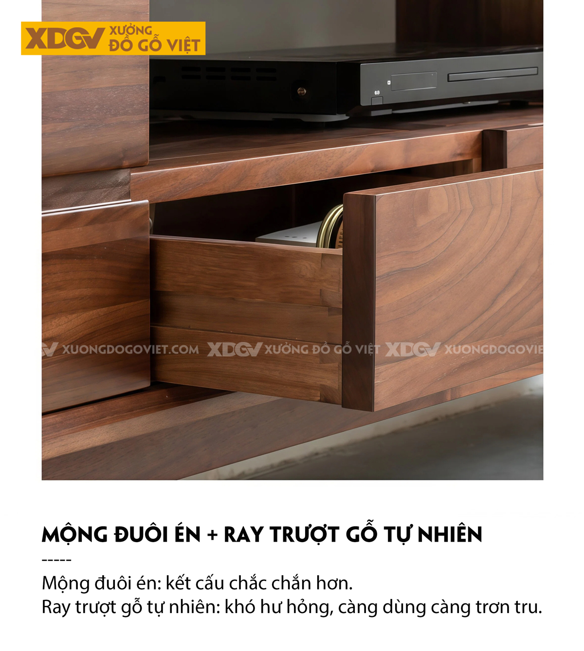 Kệ Để Tivi Gỗ Óc Chó Dáng Bo Tròn Tối Giản Chân Cao Tinh Tế