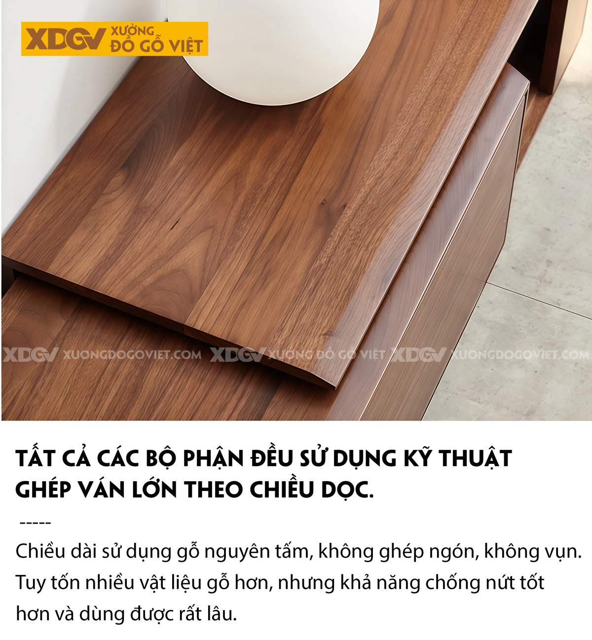 Kệ Tivi Gỗ Óc Chó Với Ngăn Kéo Hai Bên Kèm Hộc Tủ Trung Tâm