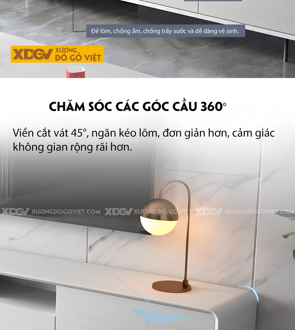 Kệ Tivi Gỗ Xoan Đào Chân Sắt Phối Màu Tinh Giản