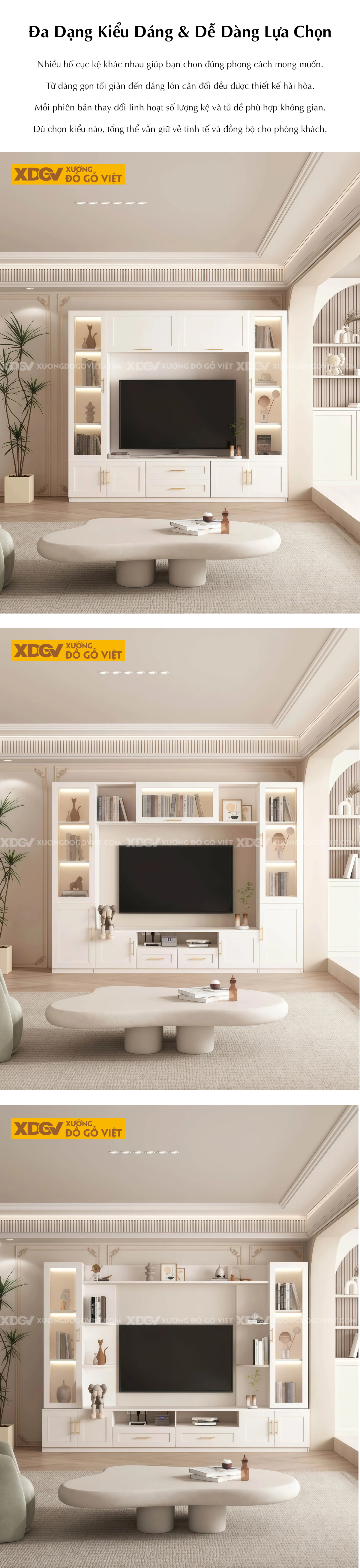 Kệ Tivi Kèm Tủ Gỗ Cao Su Lưu Trữ Lớn Tủ Trưng Bày Phối Kính