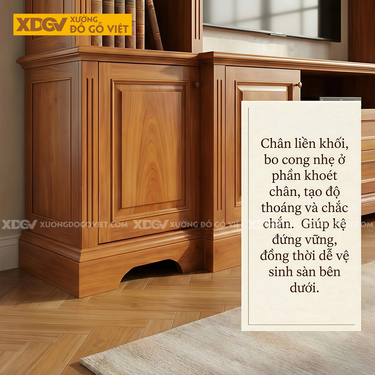 Kệ Tivi Kèm Tủ Trưng Bày Gỗ Gõ Đỏ Nhiều Ngăn Lưu Trữ Đa Dạng