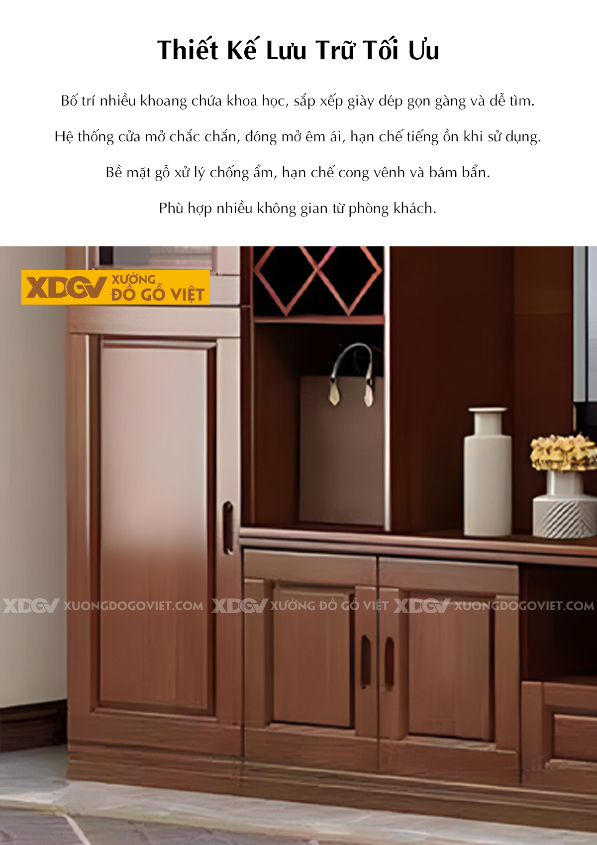 Kệ Tivi Kết Hợp Tủ Gỗ Cao Su Nhiều Ngăn Phòng Khách Hiện Đại