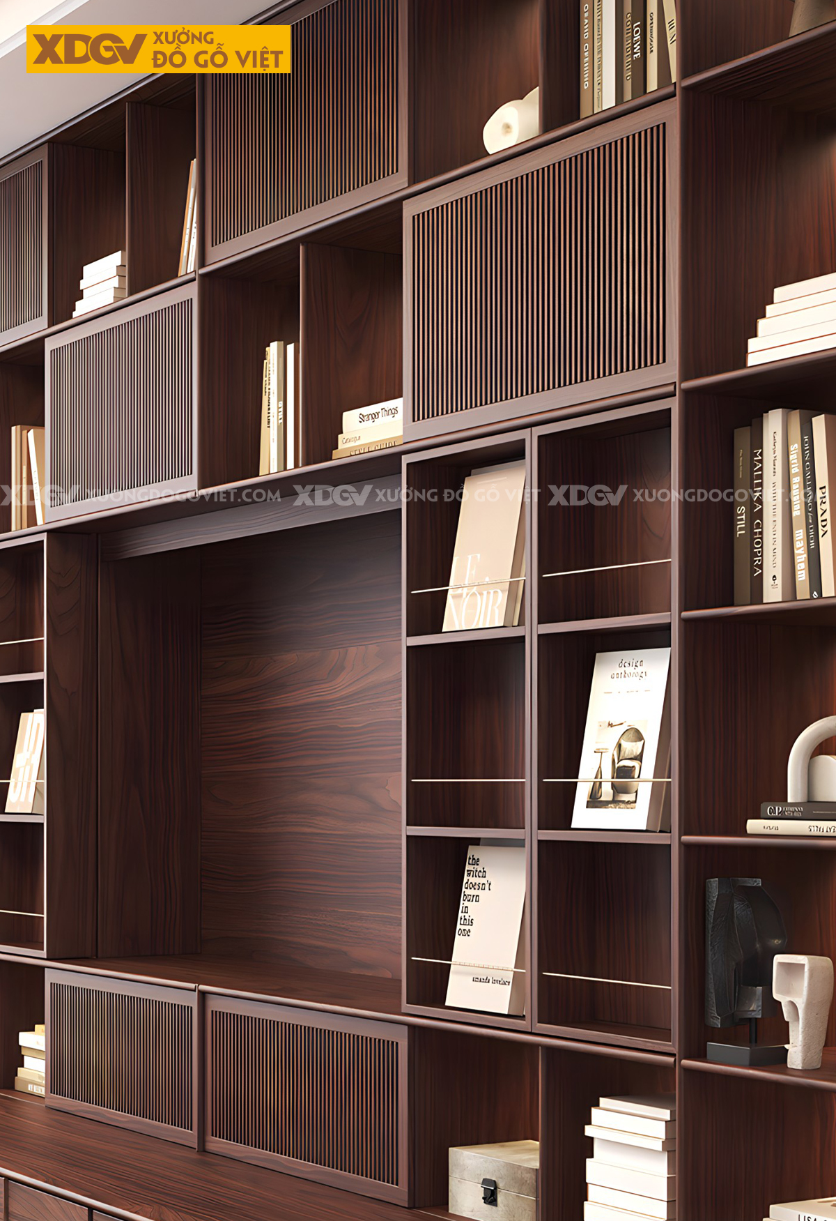 Kệ Tivi Óc Chó Kết Hợp Tủ Cánh Trượt Nhiều Hộc Đựng Tiện Lợi