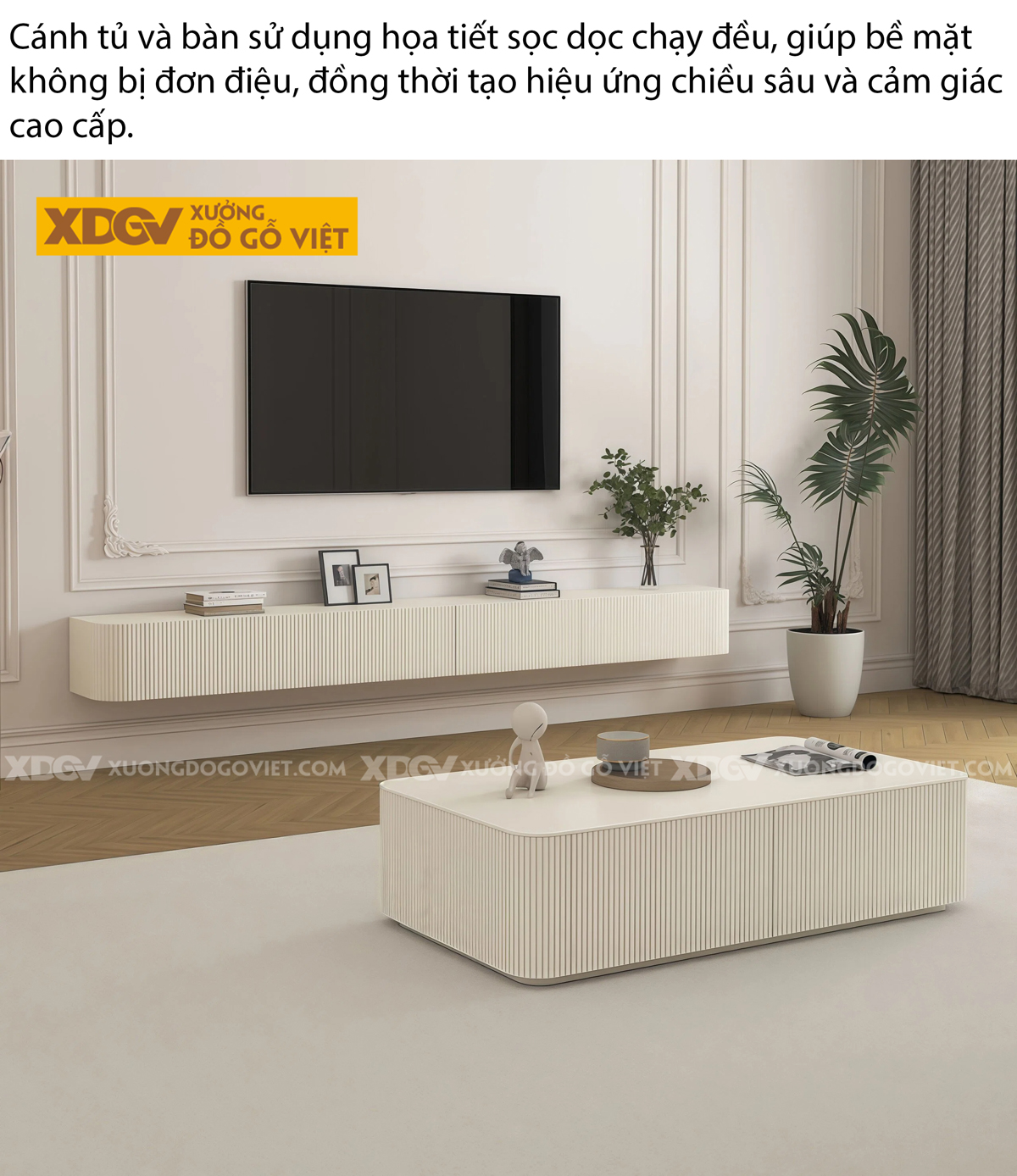 Kệ Tivi Phòng Khách Gỗ Công Nghiệp Dáng Dài Phối Màu Tinh Tế