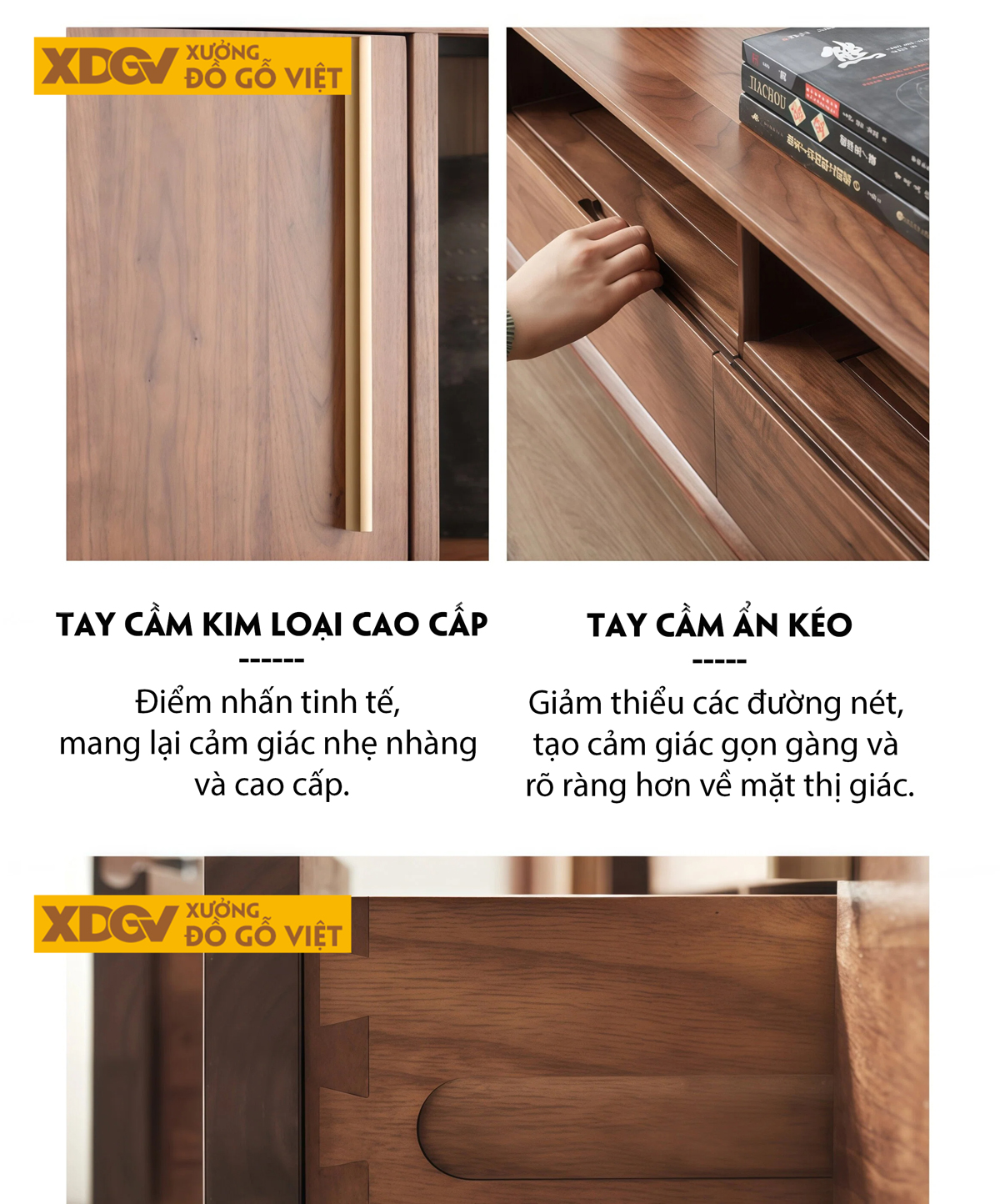 Kệ Tivi Phòng Khách Gỗ Óc Chó Chân Trụ Tròn Bố Cục Cân Đối