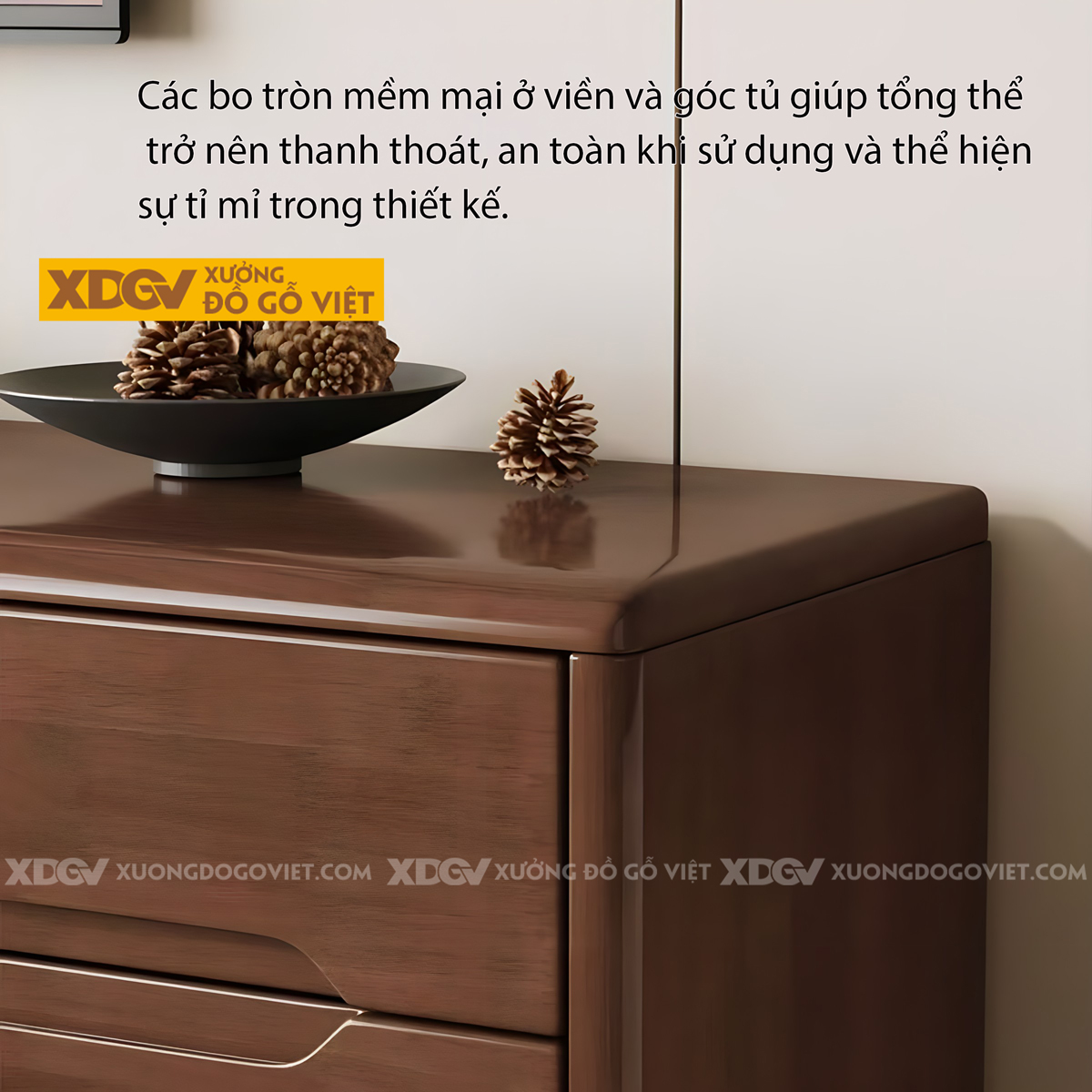 Kệ Tivi Sồi Mỹ Phòng Khách Hiện Đại Tay Âm Khoét Cạnh