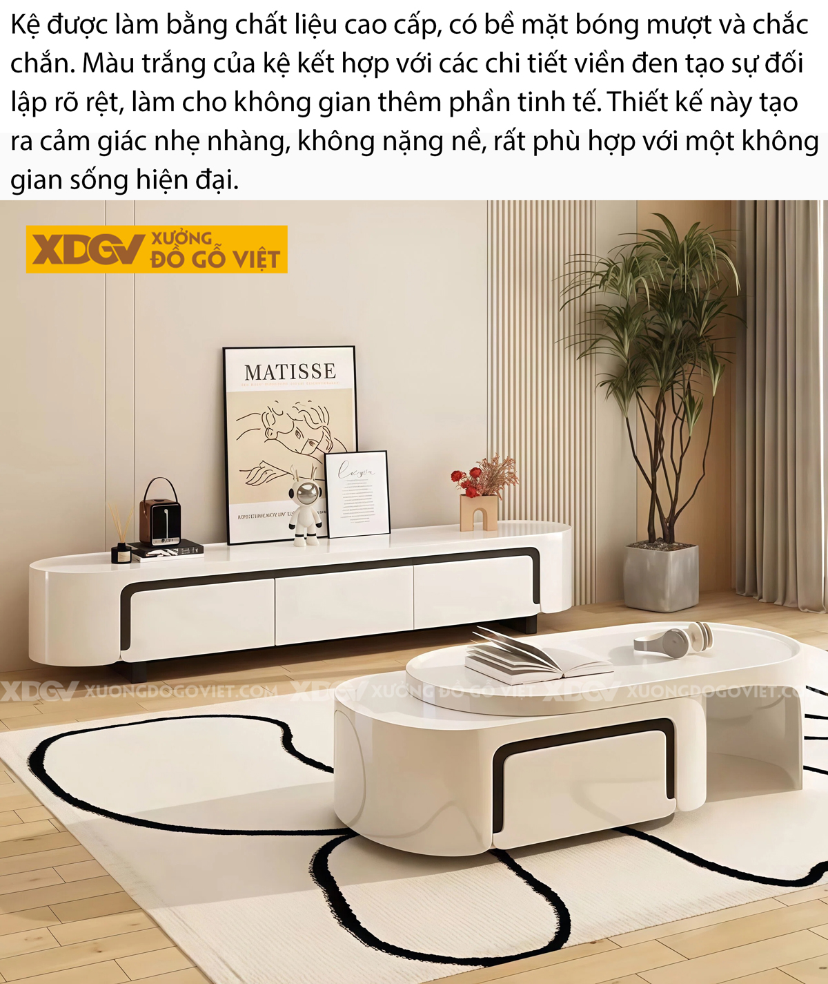 Kệ Tivi Trưng Bày Phòng Khách Gỗ Cao Su Kéo Trượt Mở Rộng