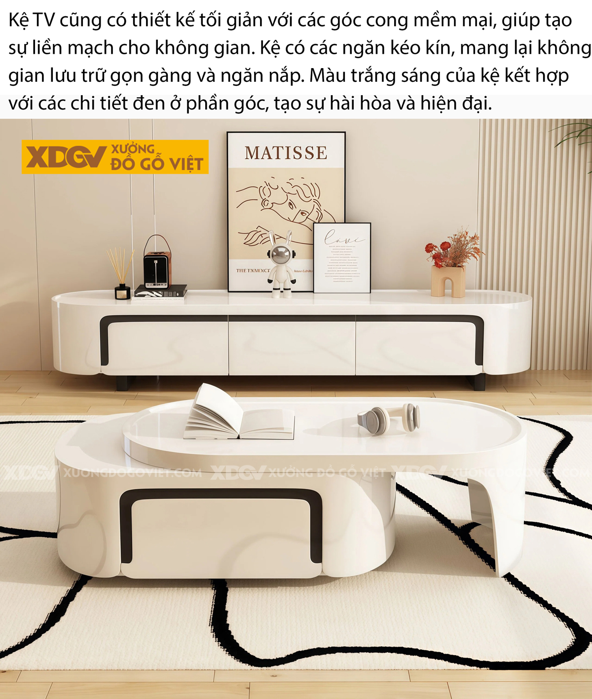 Kệ Tivi Trưng Bày Phòng Khách Gỗ Cao Su Kéo Trượt Mở Rộng