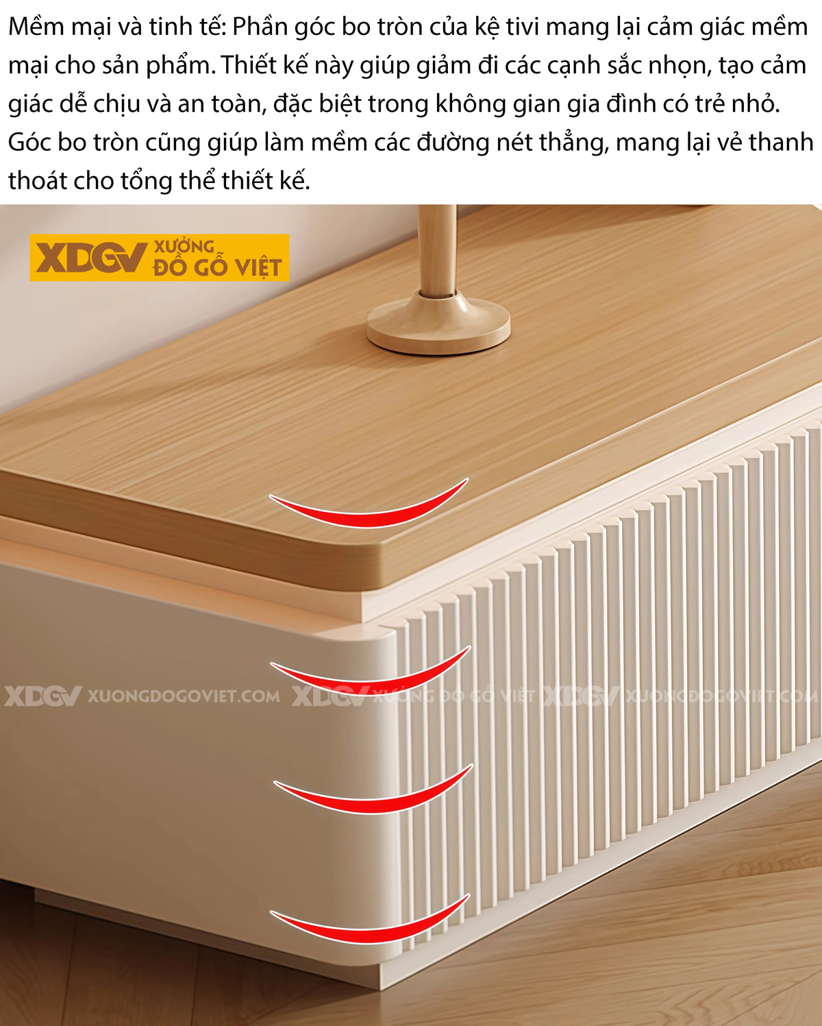 Kệ Trưng Bày Tivi Phòng Khách Gỗ MDF Hiệu Ứng Kẻ Sọc Nổi Bật