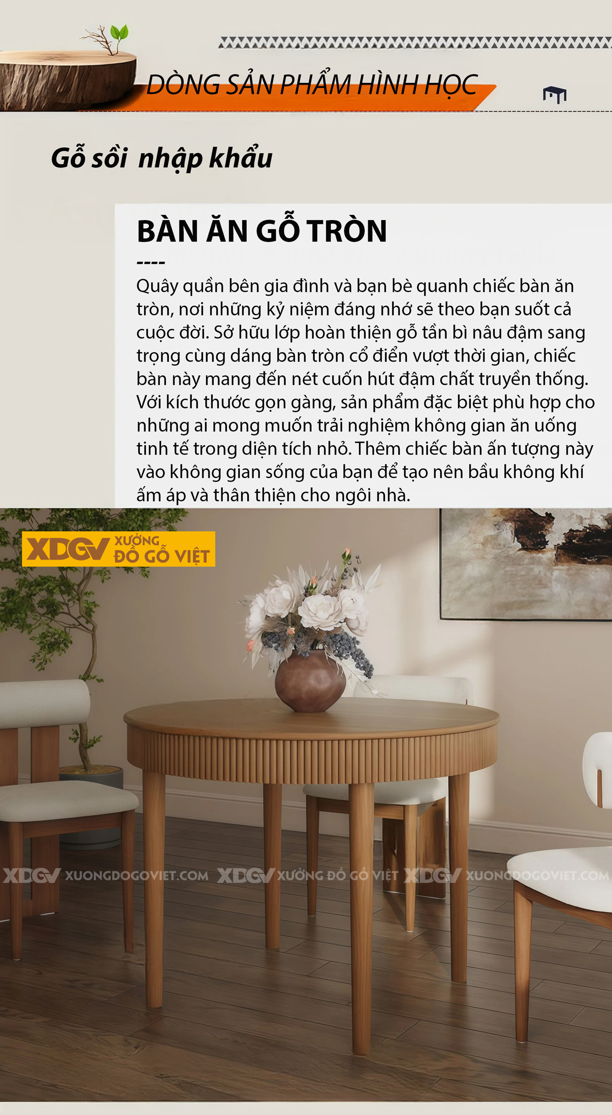 Mẫu Bàn Ăn Phòng Bếp Gỗ Sồi Mỹ Thiết Kế 2 Chân Ốp Chỉ Dọc