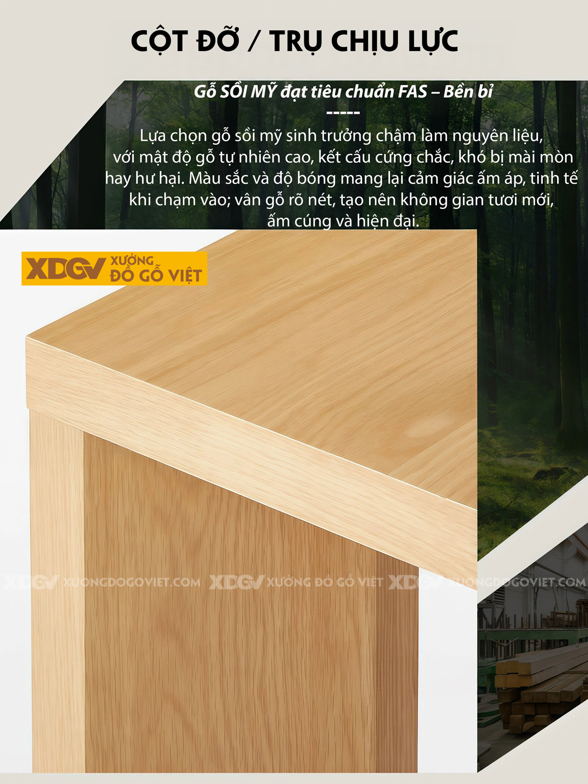 Mẫu Bàn Ăn Phòng Bếp Gỗ Sồi Mỹ Thiết Kế Chân Chéo Vững Chãi