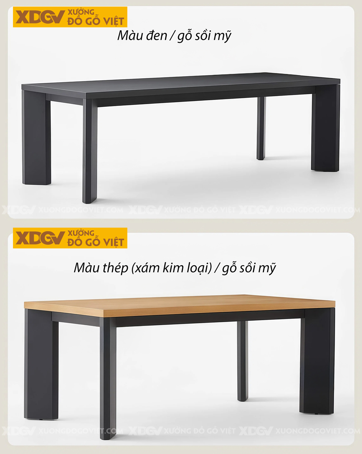 Mẫu Bàn Ăn Phòng Bếp Gỗ Sồi Mỹ Thiết Kế Chân Chéo Vững Chãi