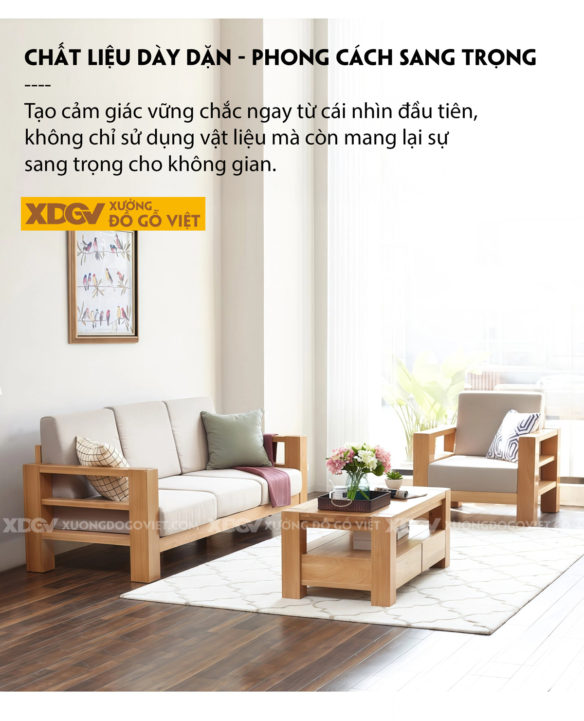 Mẫu Bàn Sofa Phòng Khách Hiện Đại Gỗ Sồi 2 Tầng Đa Năng